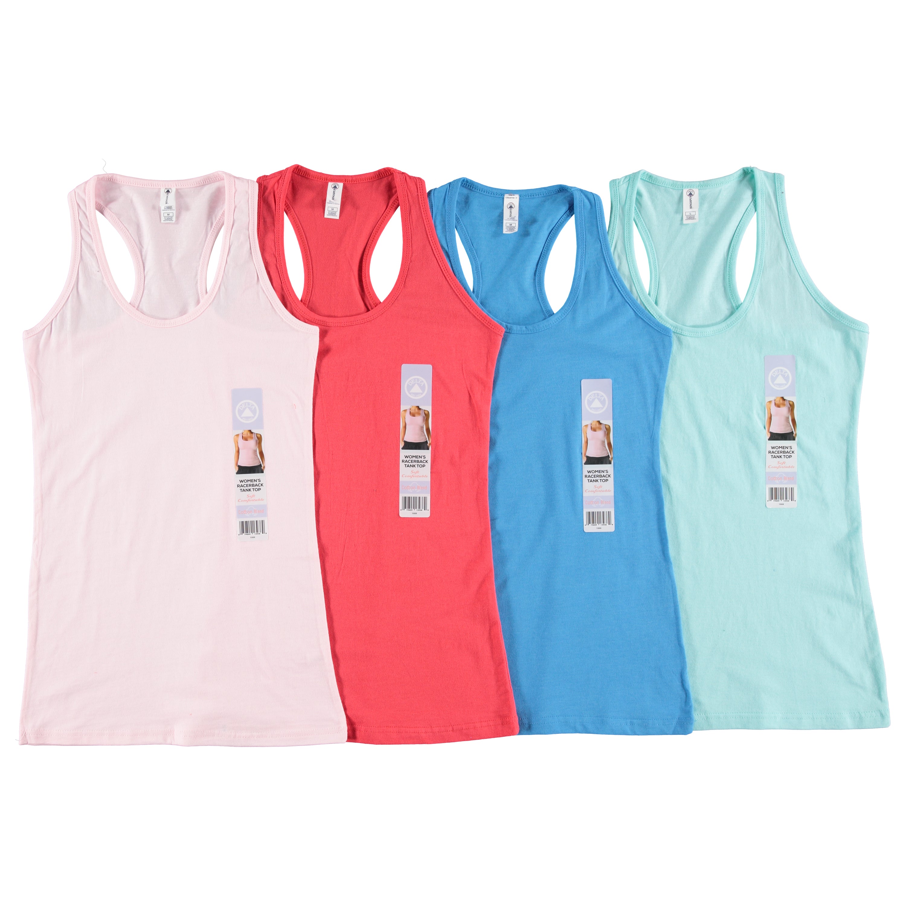 Delta Women Ringspun Racerback Tank Tee - Assorted Colors S-2XL (1333)