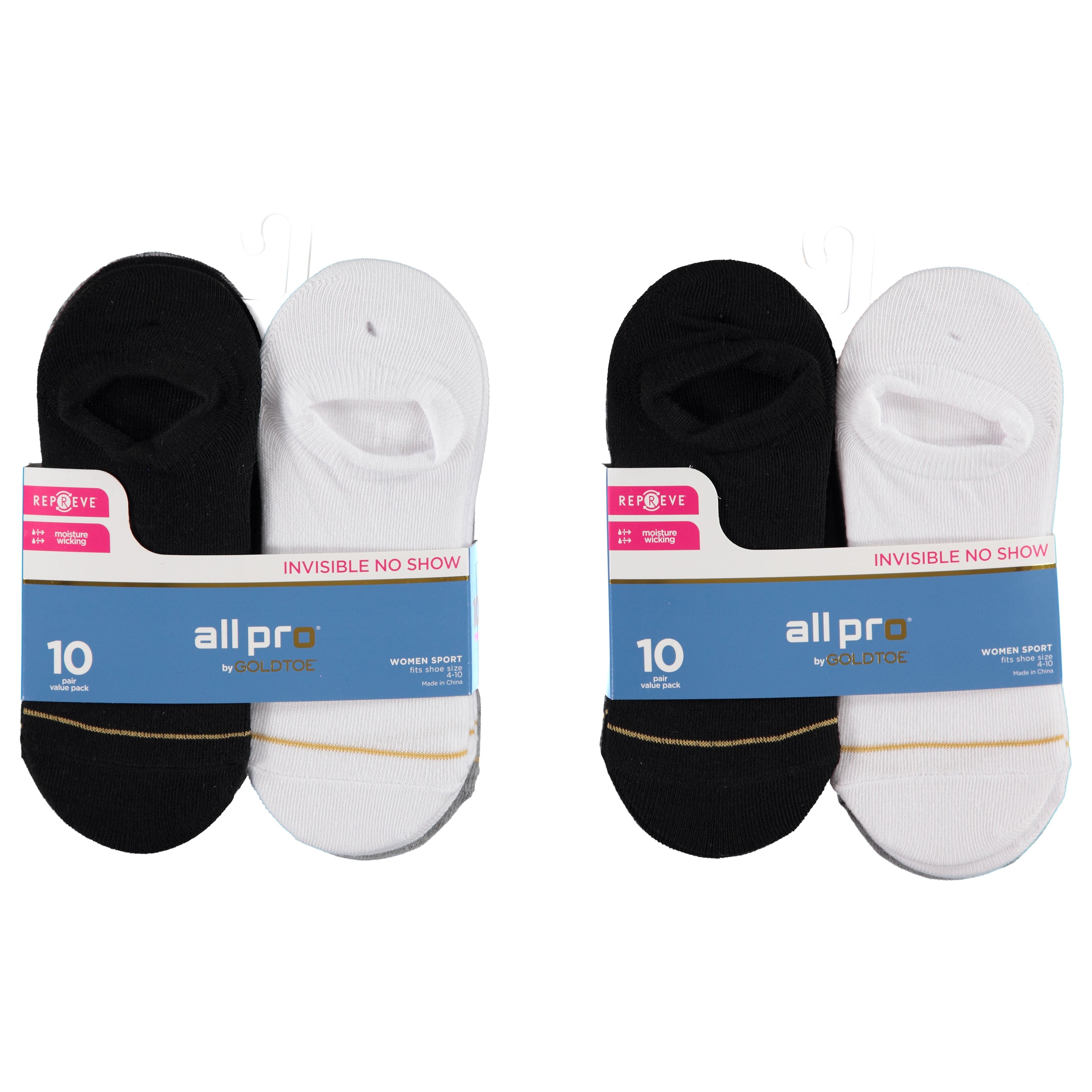 All Pro By Goldtoe 10 Pack Ladies Assorted Liner Socks - Assorted Colors & Sizes 9-11 (1607503)