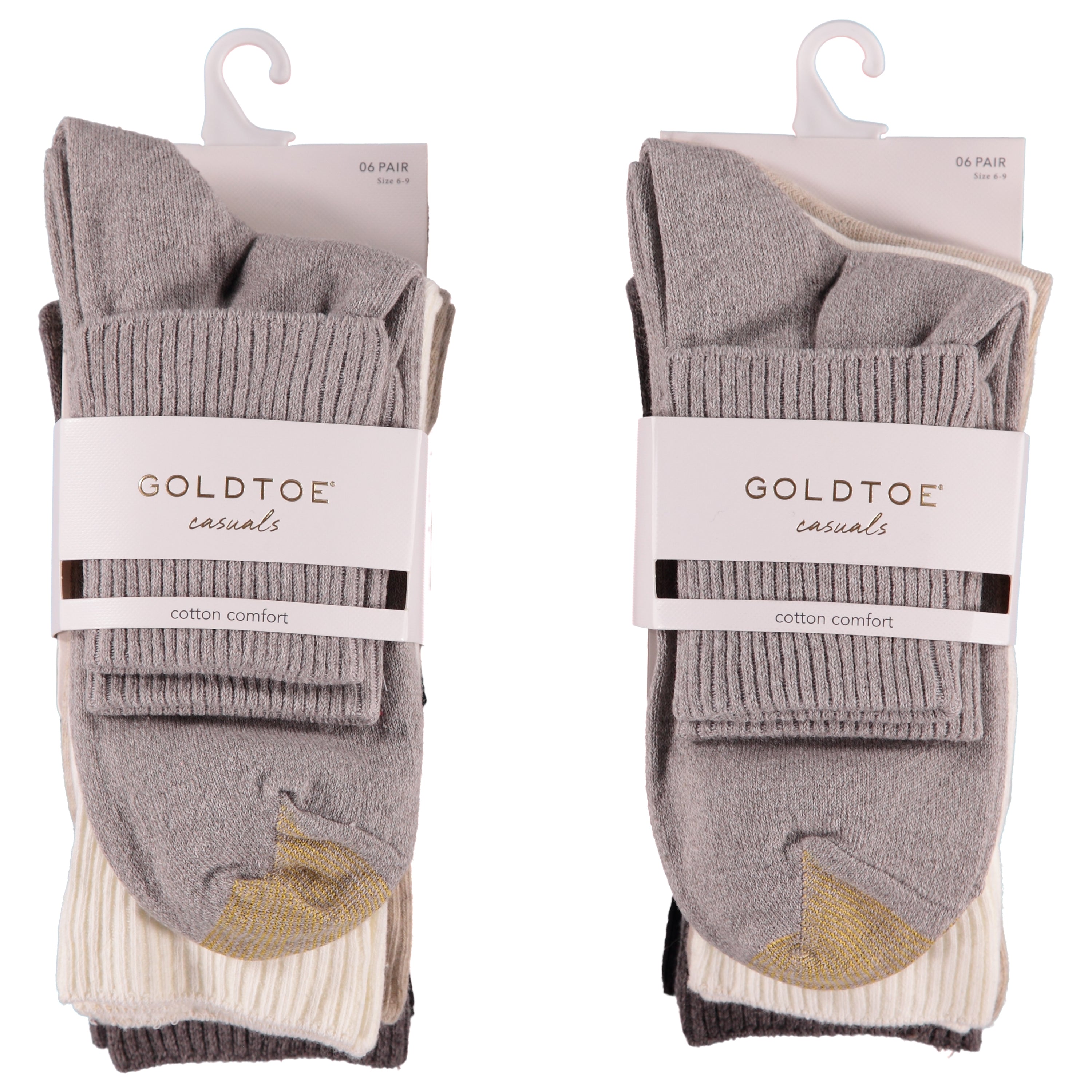 Gold Toe Ladies 6 Pack Fashion Crew Socks - Assorted Colors (1641118)