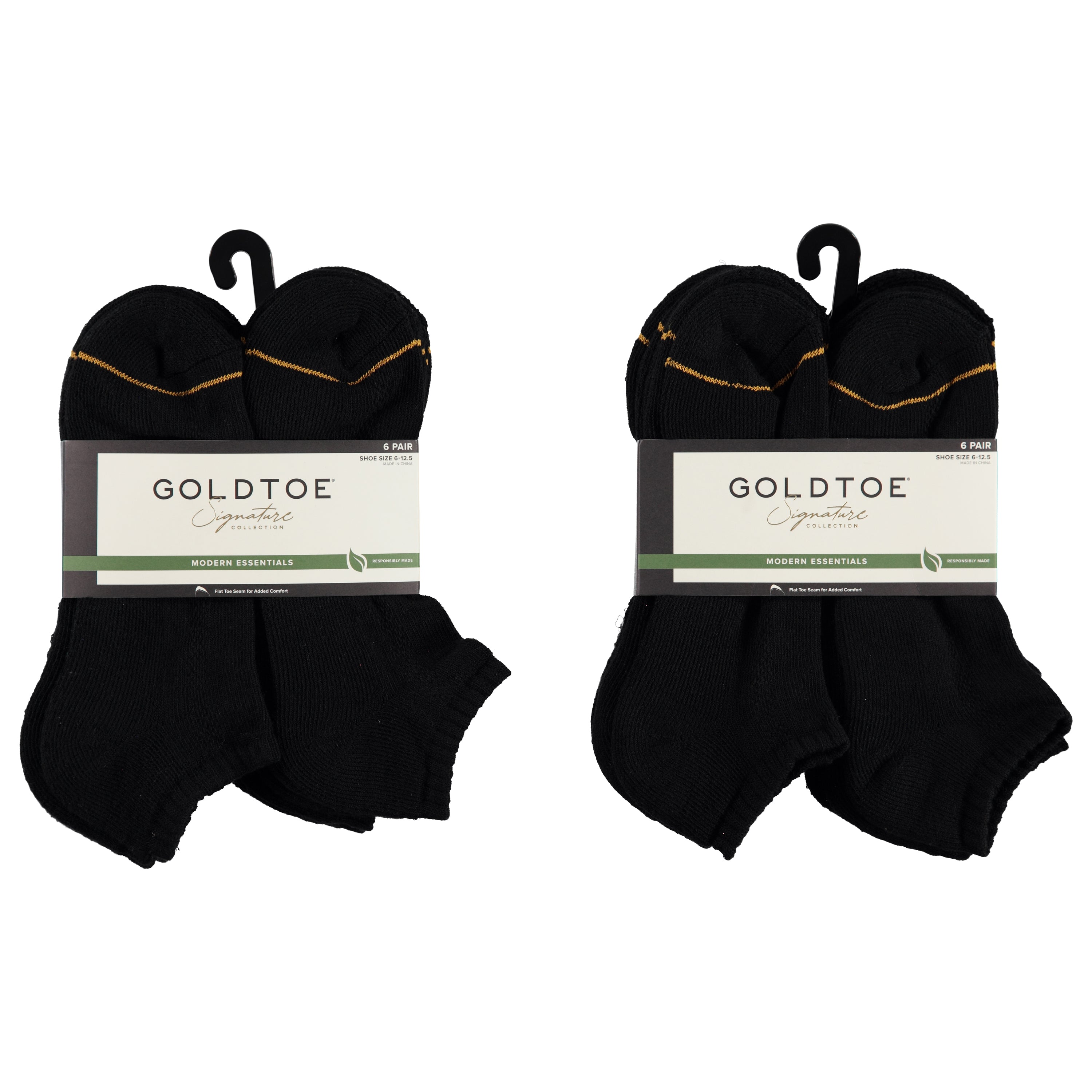 Gold Toe Mens Assorted 6 Pack Cushion No Show Black Socks - Assorted Colors (1664298)