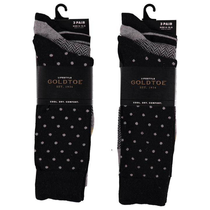 Gold Toe Mens 3 Pack Dress Socks - Assorted Designs (1707351-GTMCSJ3)