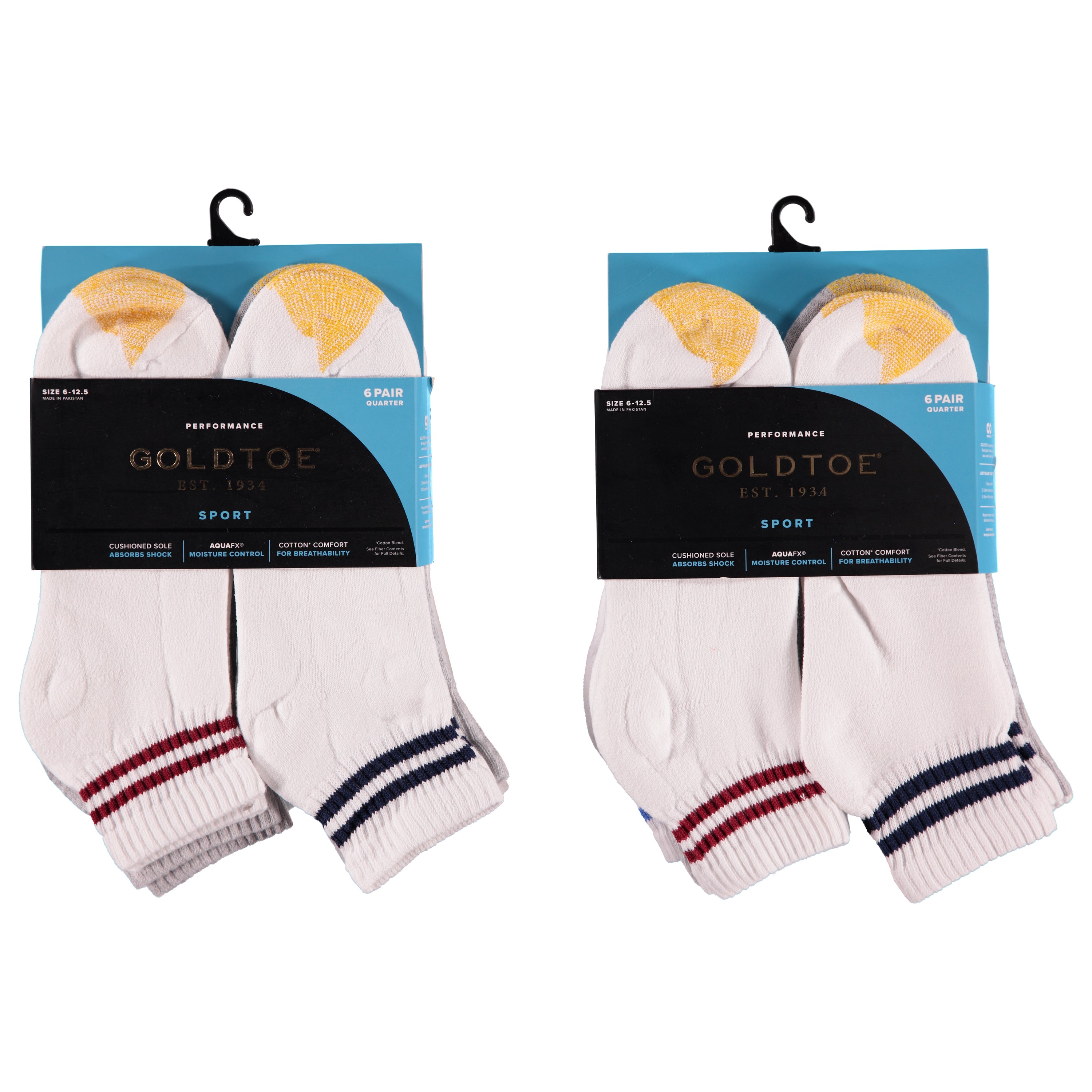 Gold Toe Mens Ankle Socks - White With Stripe (1707560)