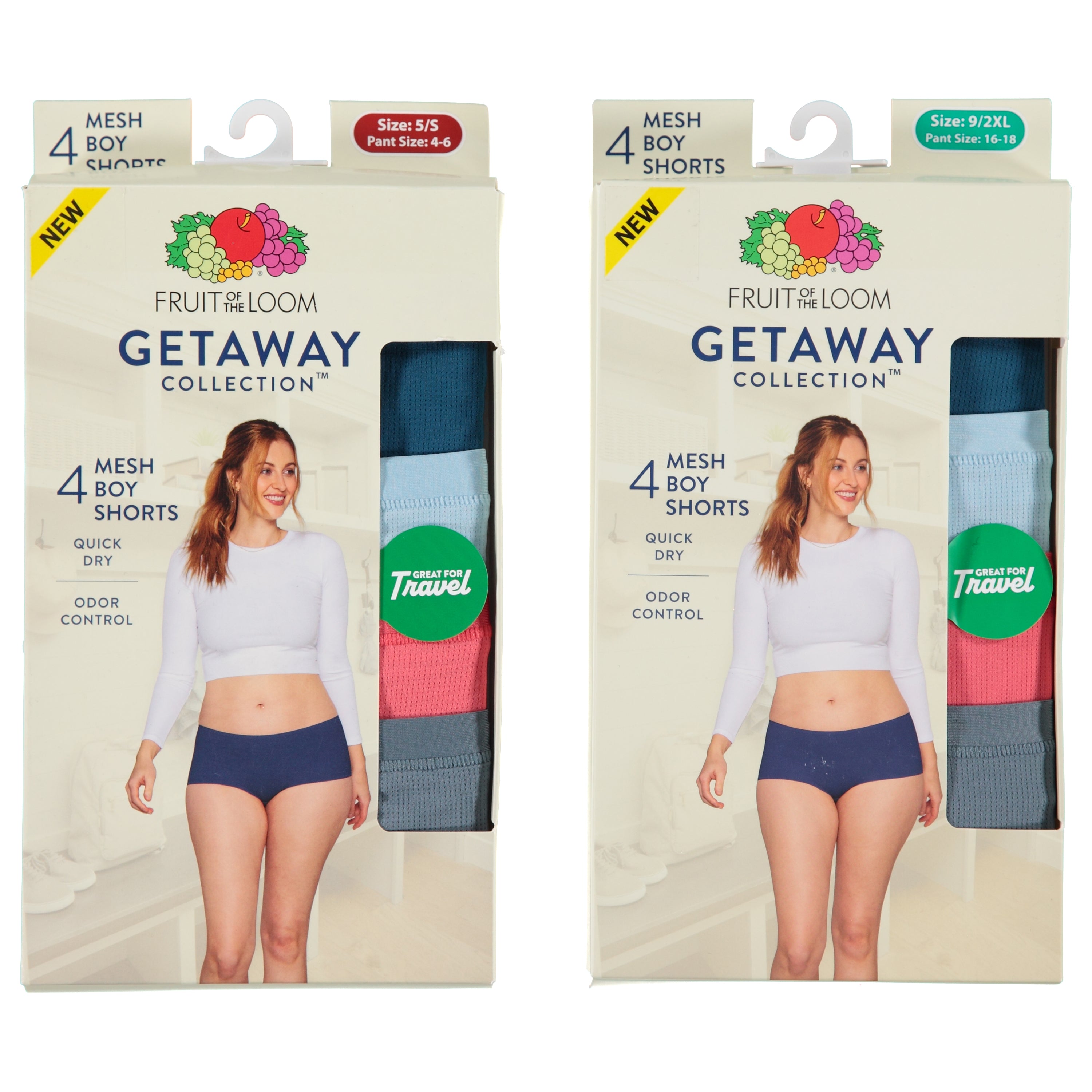 Fruit Of The Loom Womens 4 Pack Boyshort Comfort - Assorted Colors & Sizes 5-9 (4DGTWBS1)