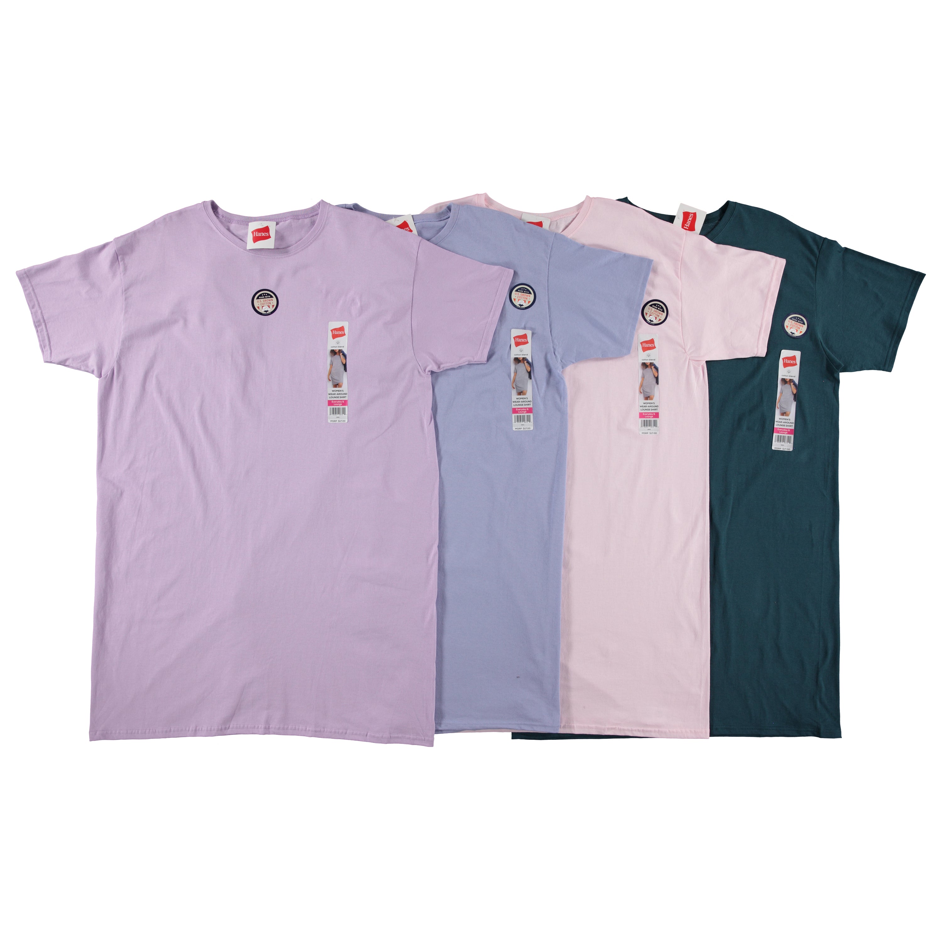 Hanes Women Beefy Short Sleeve Cotton Lounge Shirt - Assorted Colors (5660)