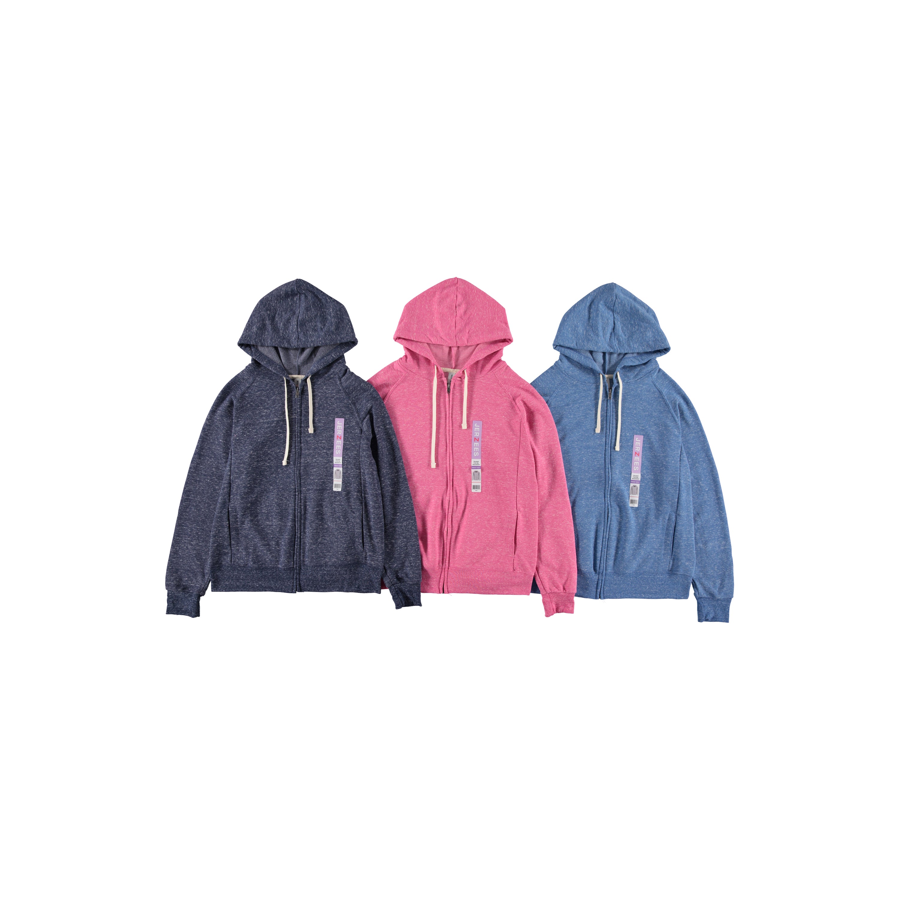 Jerzees Ladies Hooded Full-Zip French Terry Sweatshirt, Assorted Sizes and Colors (92WR)