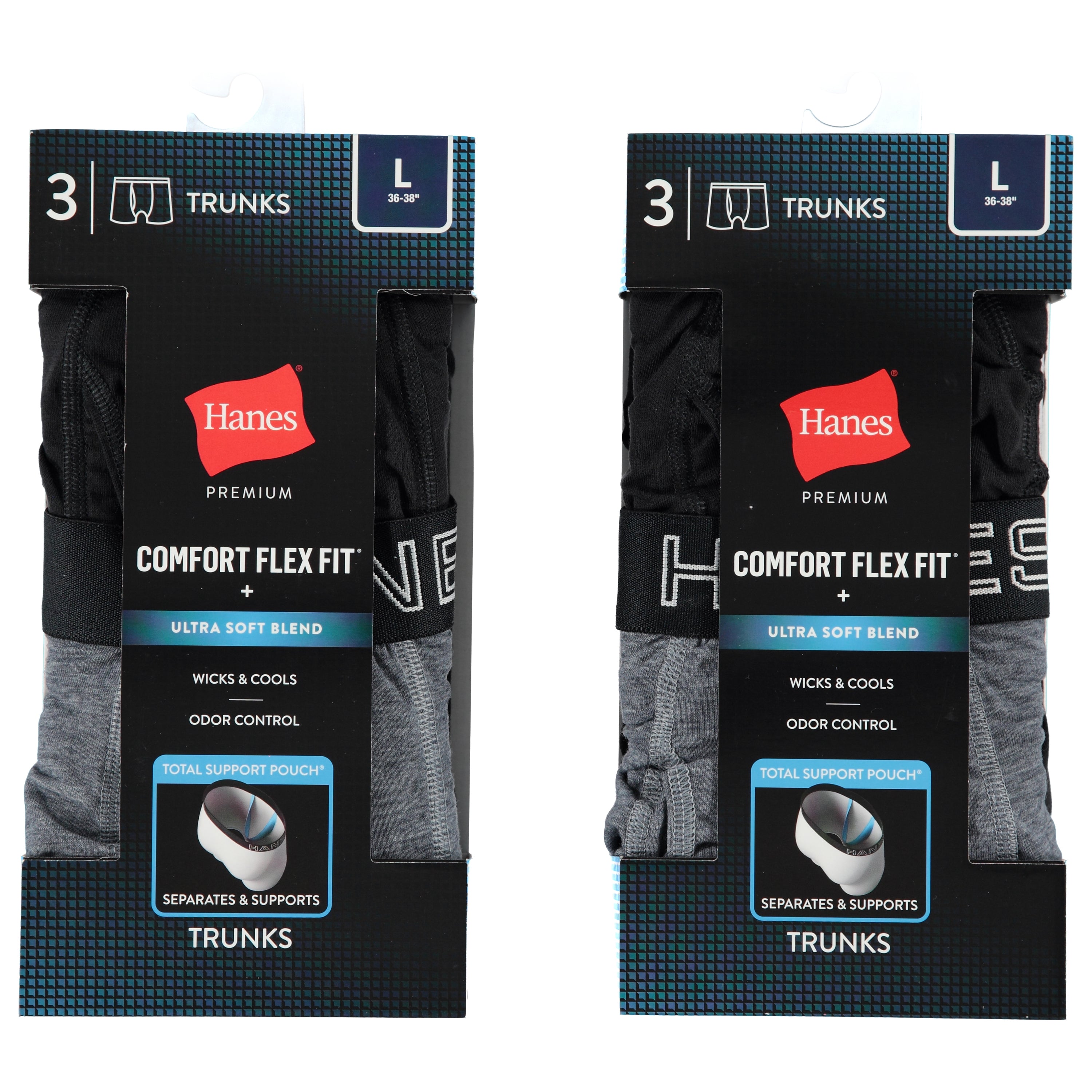 Hanes Mens 3 Pack Premium Trunk - Assorted Colors & Sizes S-XL (9CFST3)