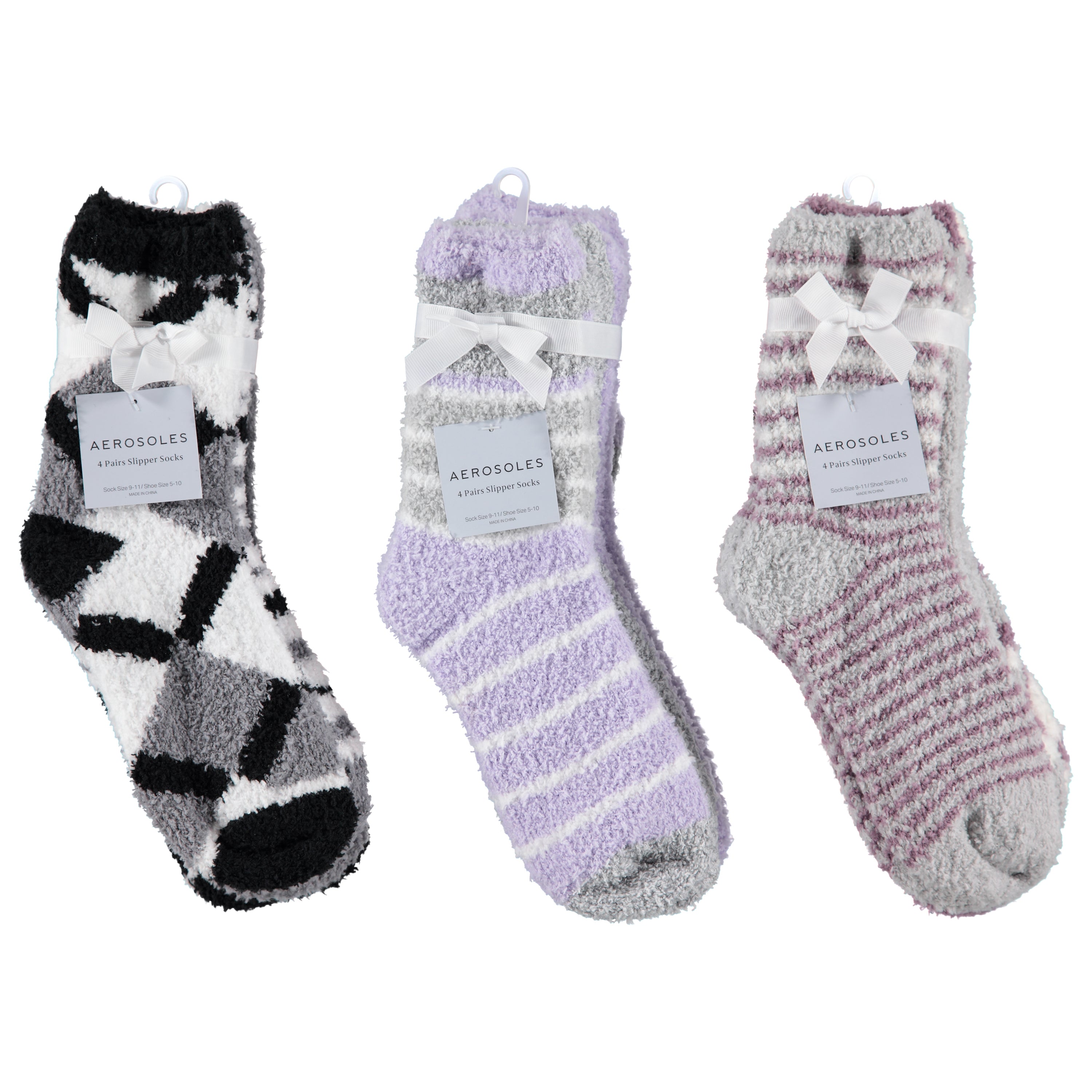 Aerosoles Ladies 4-Pack Cozy House Socks, Assorted Colors (AELCZ4)