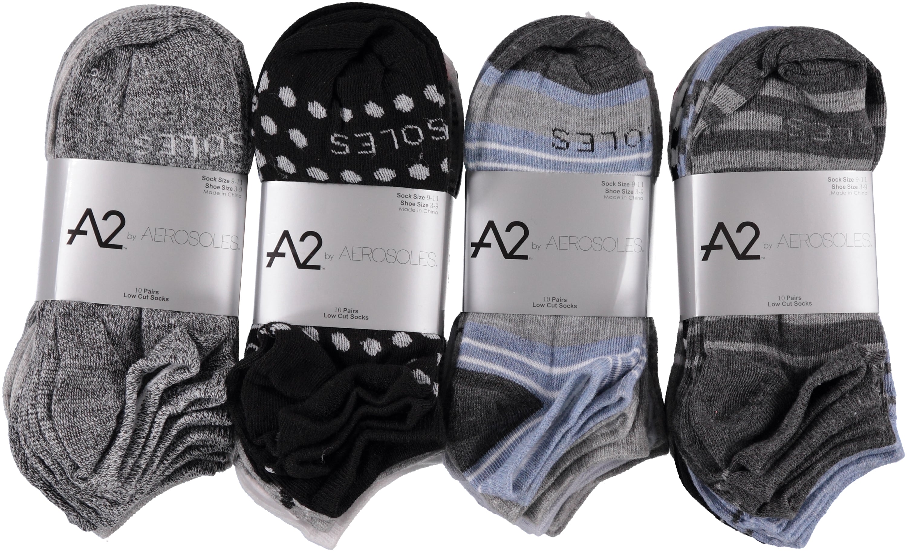 Aerosoles Ladies 10-Pack, No-Show Socks, Assorted Colors and Styles (AELNS10)
