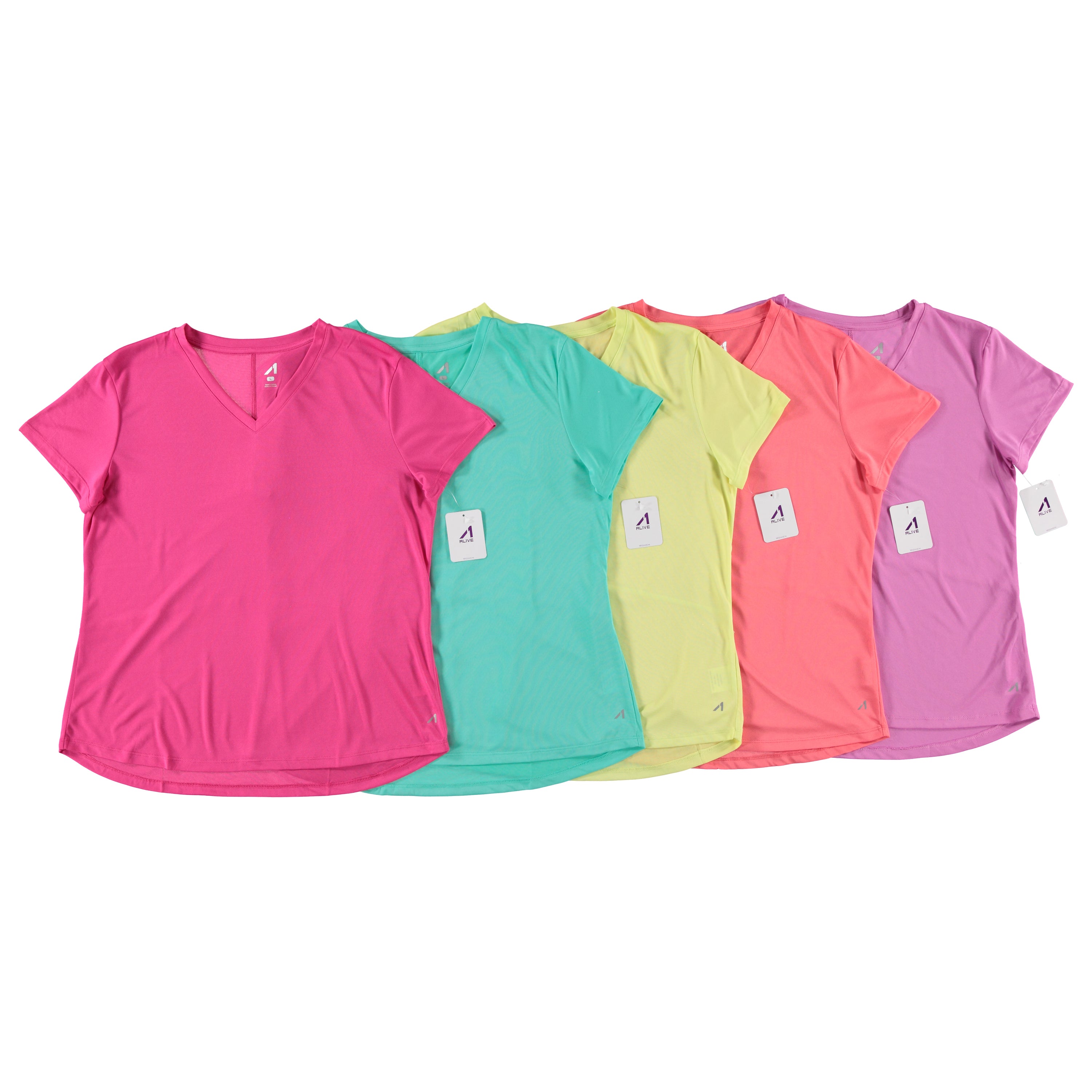 Al1ve Women's Active Performance V-Neck Tee, Assorted Colors and Sizes (AL1601)