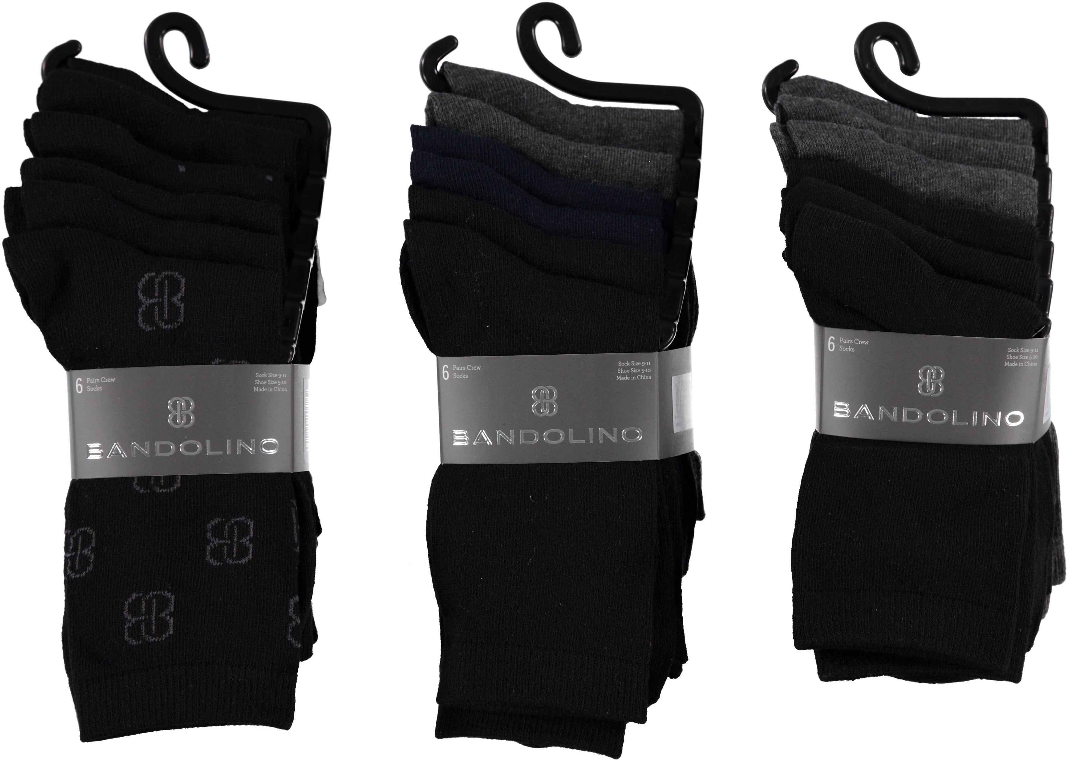 Bandolino Ladies 6 Pack Fashion Crew Socks - Assorted Colors to Case (BNLCR6)