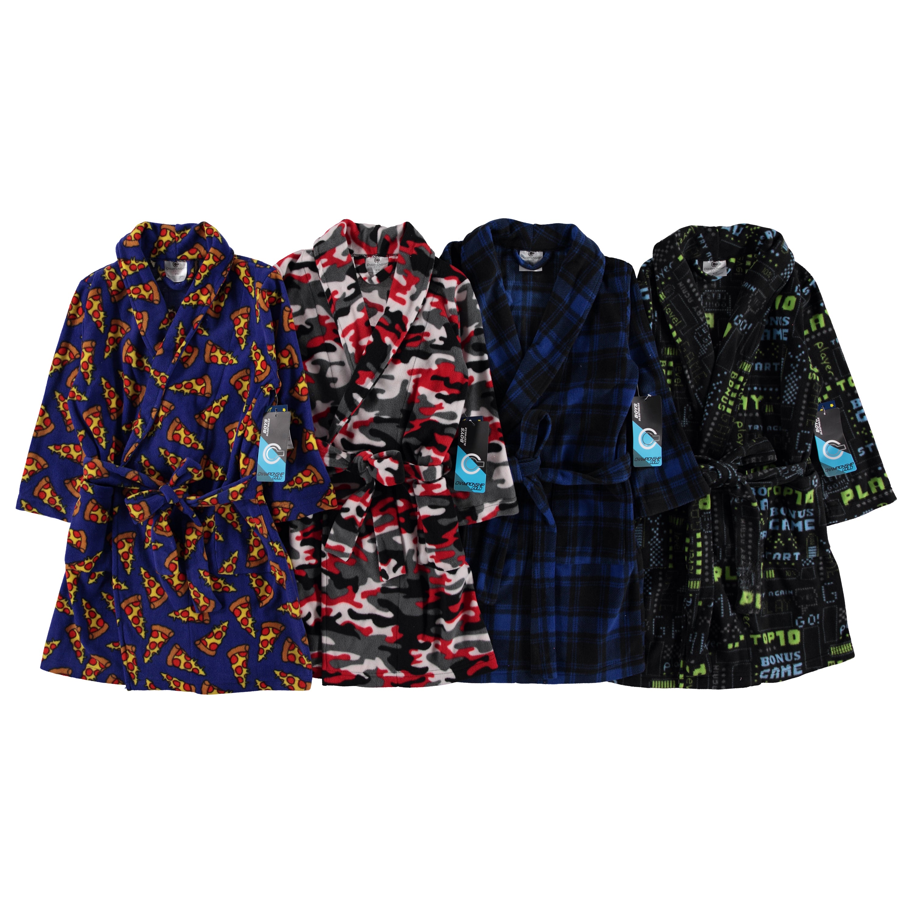Championship Gold Boys Microfleece Robe - Assorted Colors & Sizes (CGB6201)