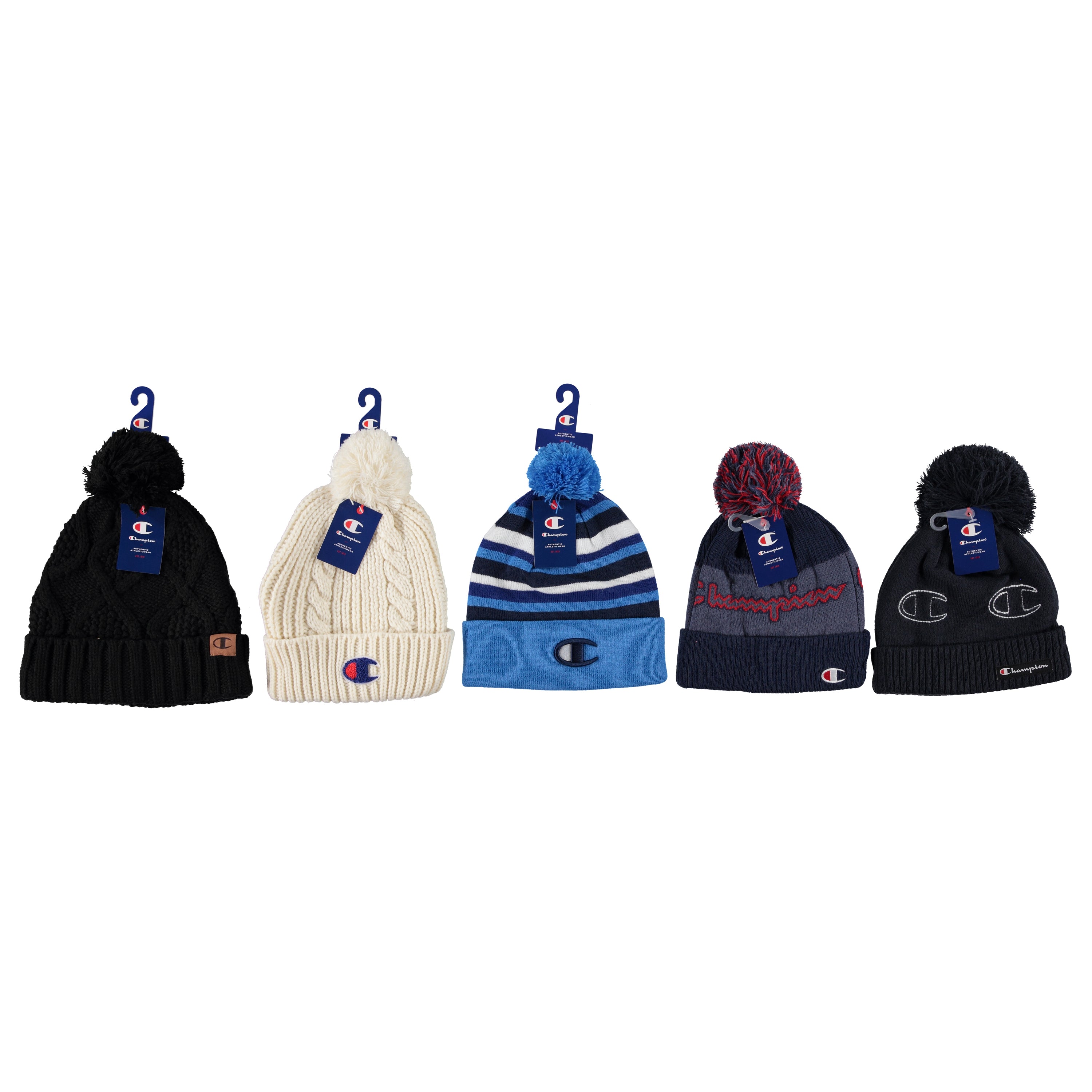 Champion Knit Hat Pom Pom - Assorted Colors & Styles (CHPOM)