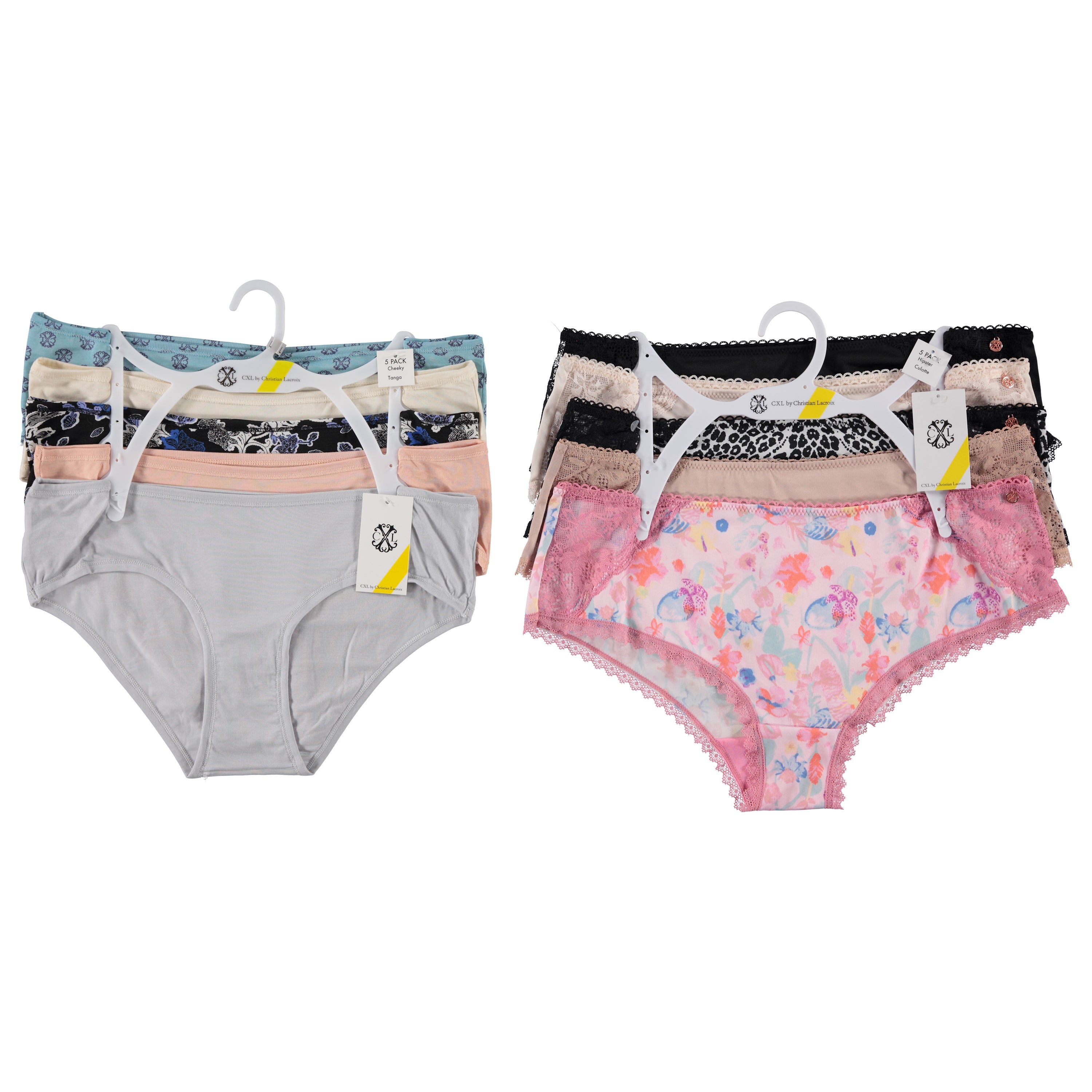 CXL Women's 5 Pack Panties on Hanger - Assorted Colors & Sizes S-XL to Case (CXLP5)