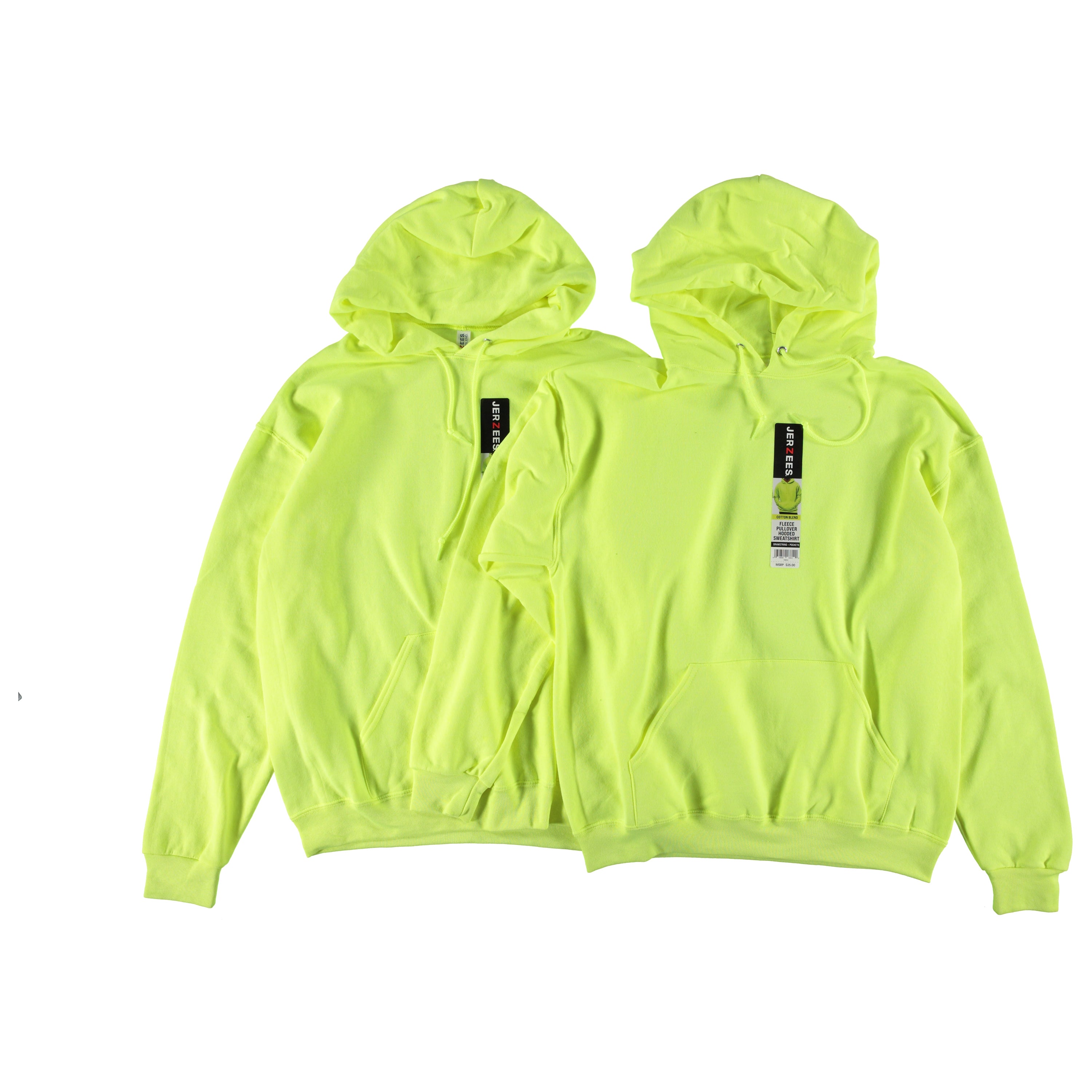 Fruit Of The Loom Mens Safety Green Pull Over Sweatshirts - Assorted Sizes S-2X (F423-G)