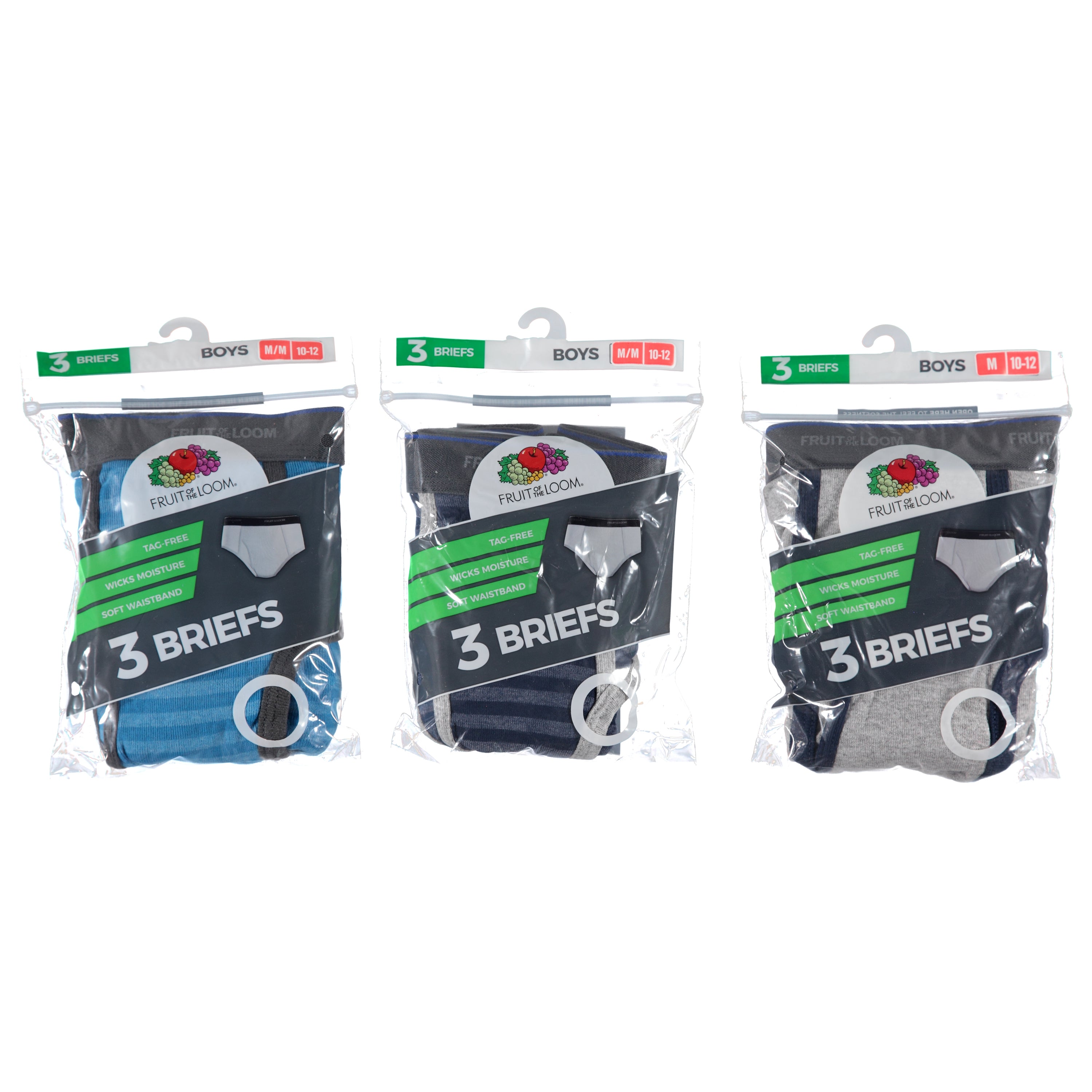 Fruit Of Loom Boys 3 Pack Briefs - Assorted Sizes & Designs (FBCF3)