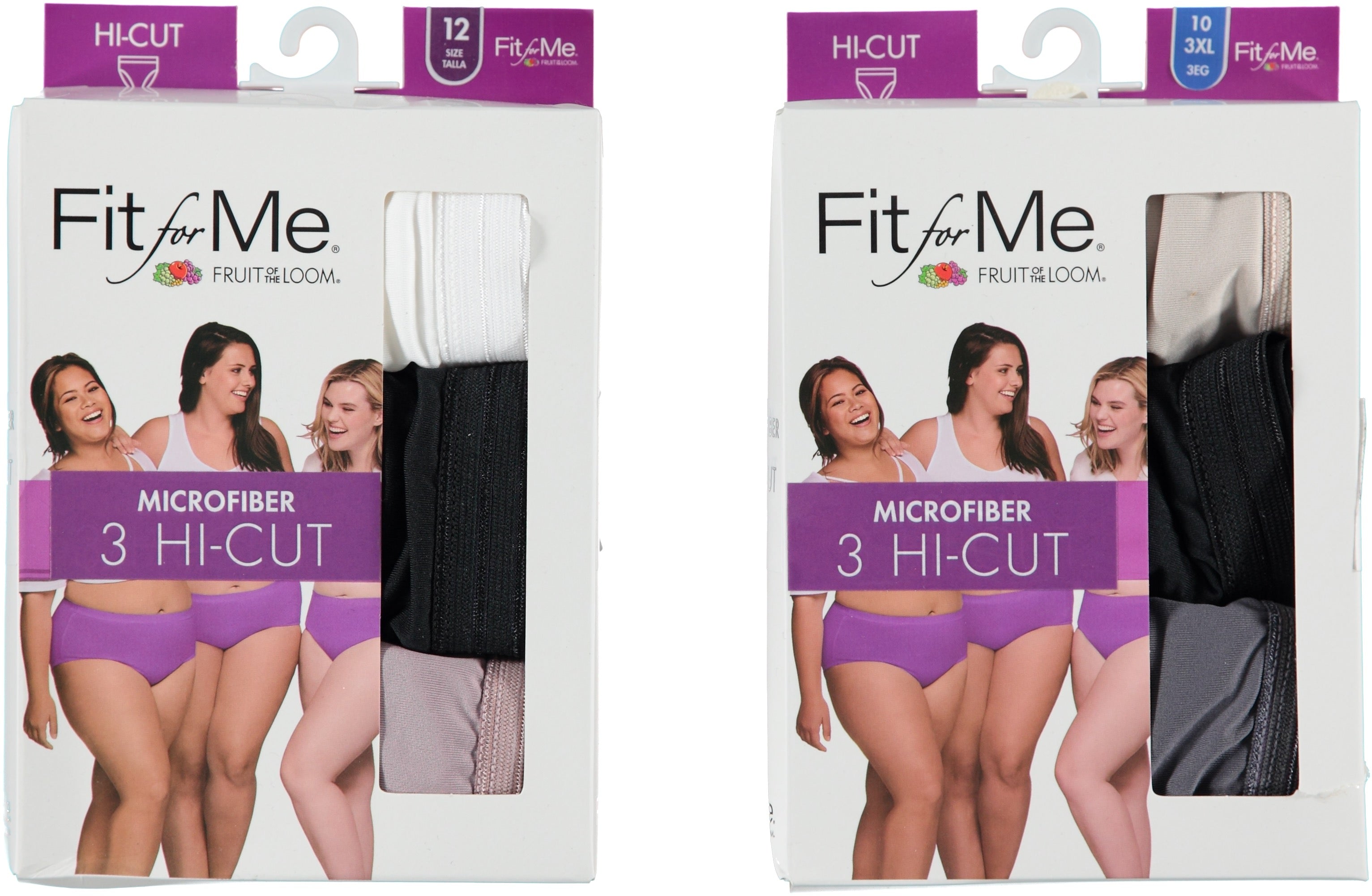 Fruit of the Loom Women's Plus Size 3-Pack High-Cut Microfiber Panty, Assorted Colors and Sizes (FLPFM3)