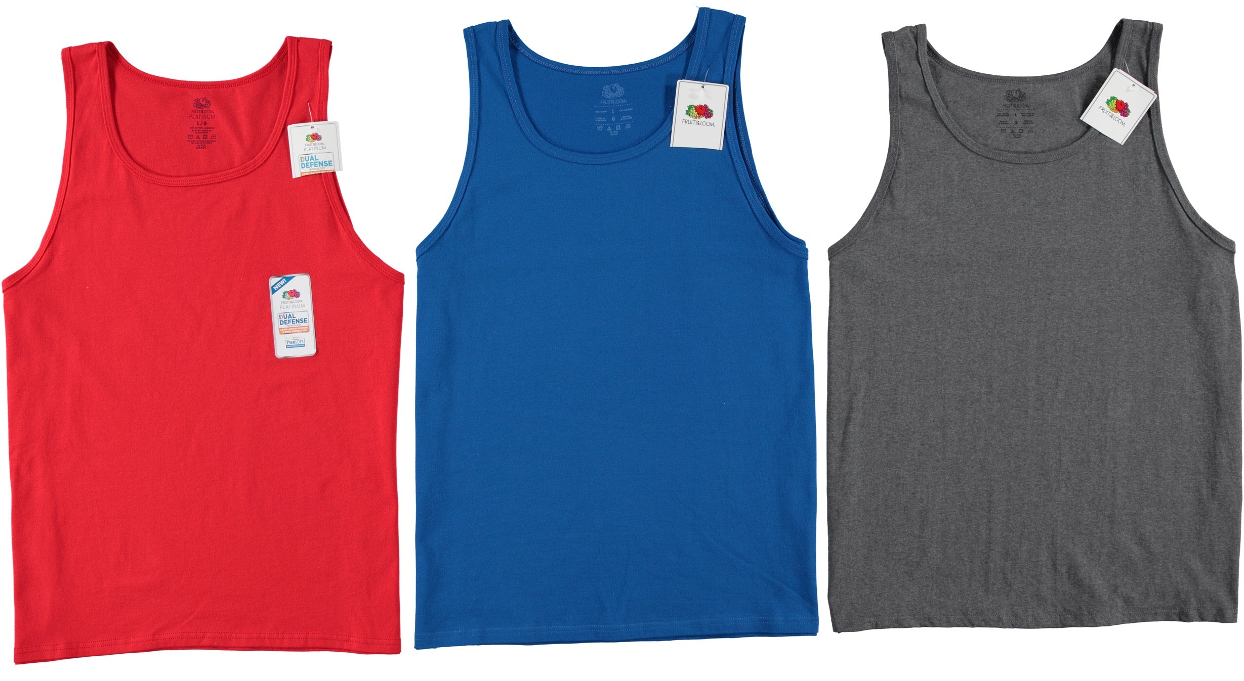Fruit of the Loom Men's Tank Tops, Cotton, Assorted Colors and Sizes (FRT2400)