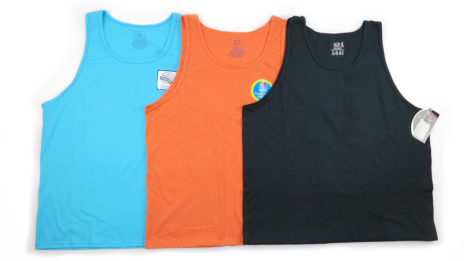 Fruit of the Loom Big Size Men's Tank Tops - 2X, 3X, 4X Assorted Sizes & Colors to Case (FRT2500K)
