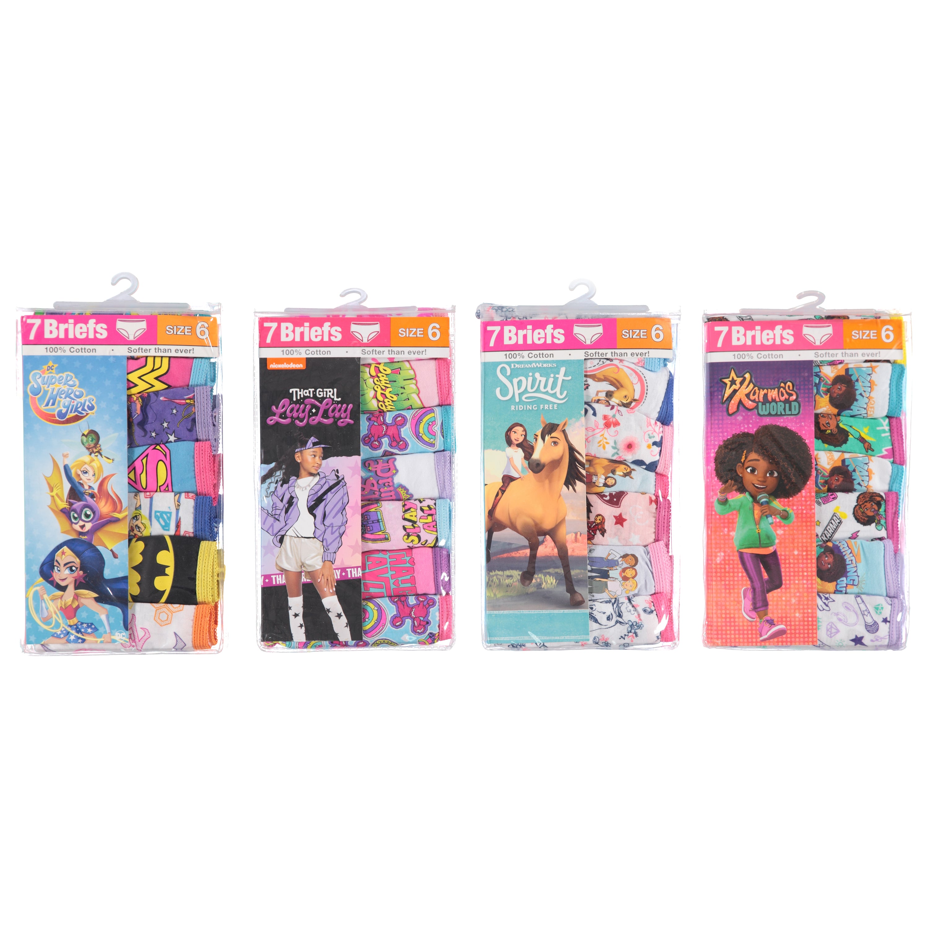 Marvel Girls 7-Pack Panties, Assorted Styles and Sizes (G7UND)