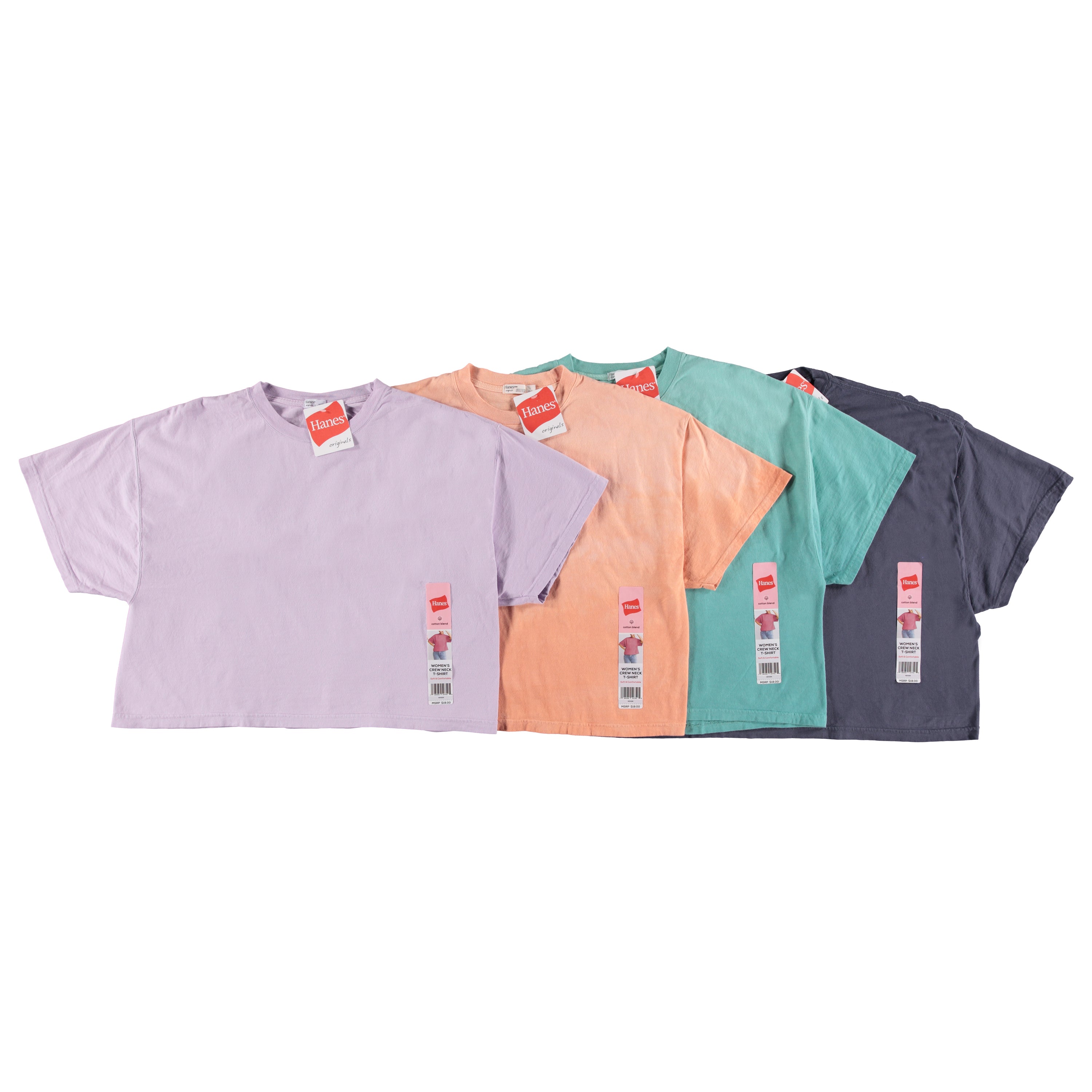 Hanes Women Short Sleeve Cotton Colored Tee - Assorted Colors & Sizes (GDH130)