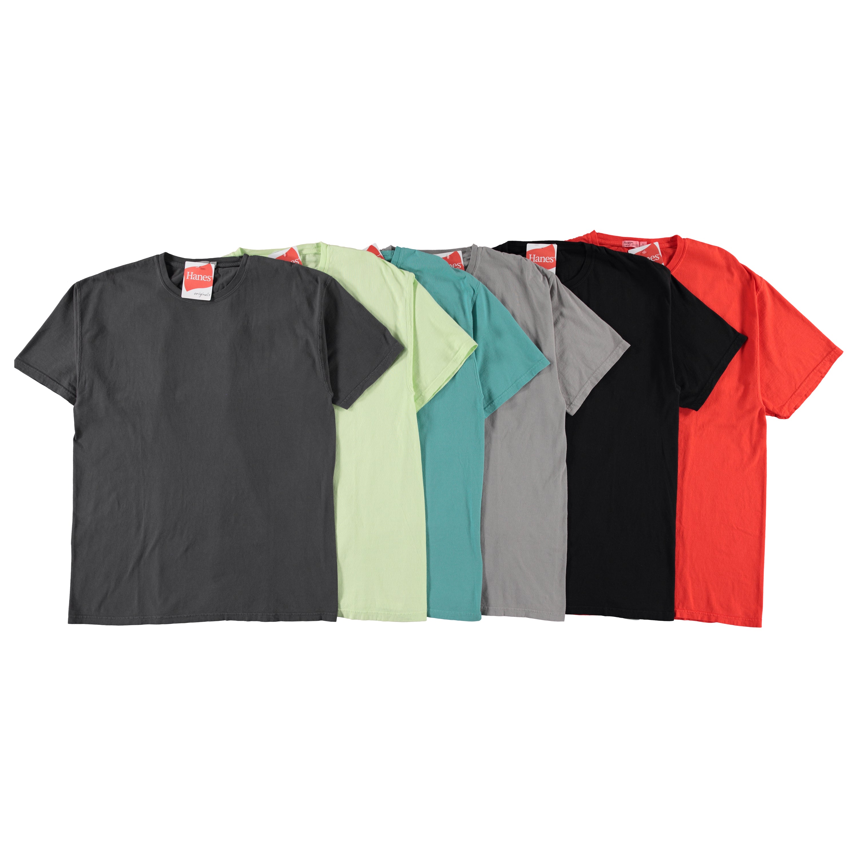 Hanes Men's Garment Dye SS Crew Tee - Assorted Colors & Sizes S-2XL to Case (GDO100)