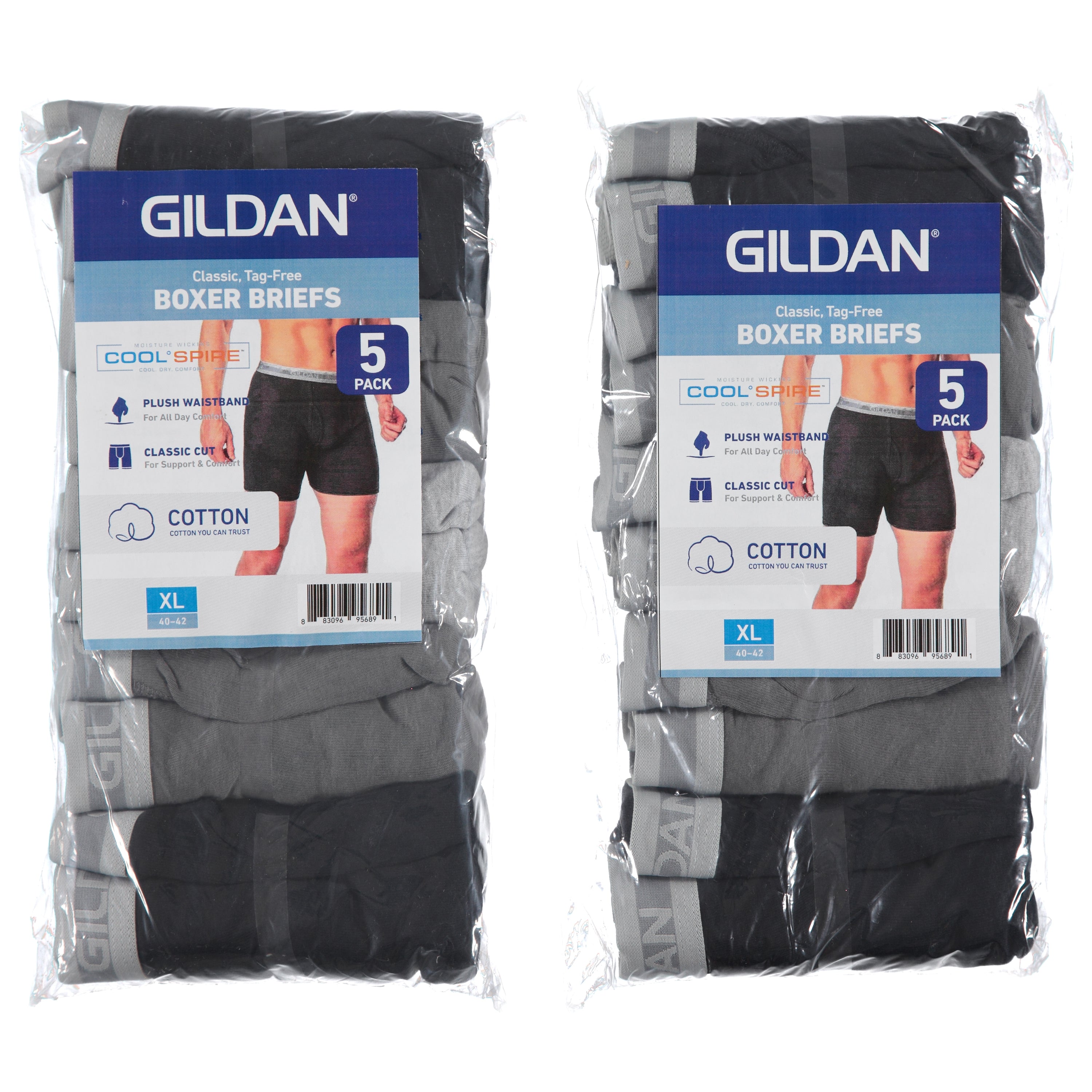 Gildan Men's 5-Pack Knit Boxer Briefs, Assorted Colors and Sizes (GMW5BX)