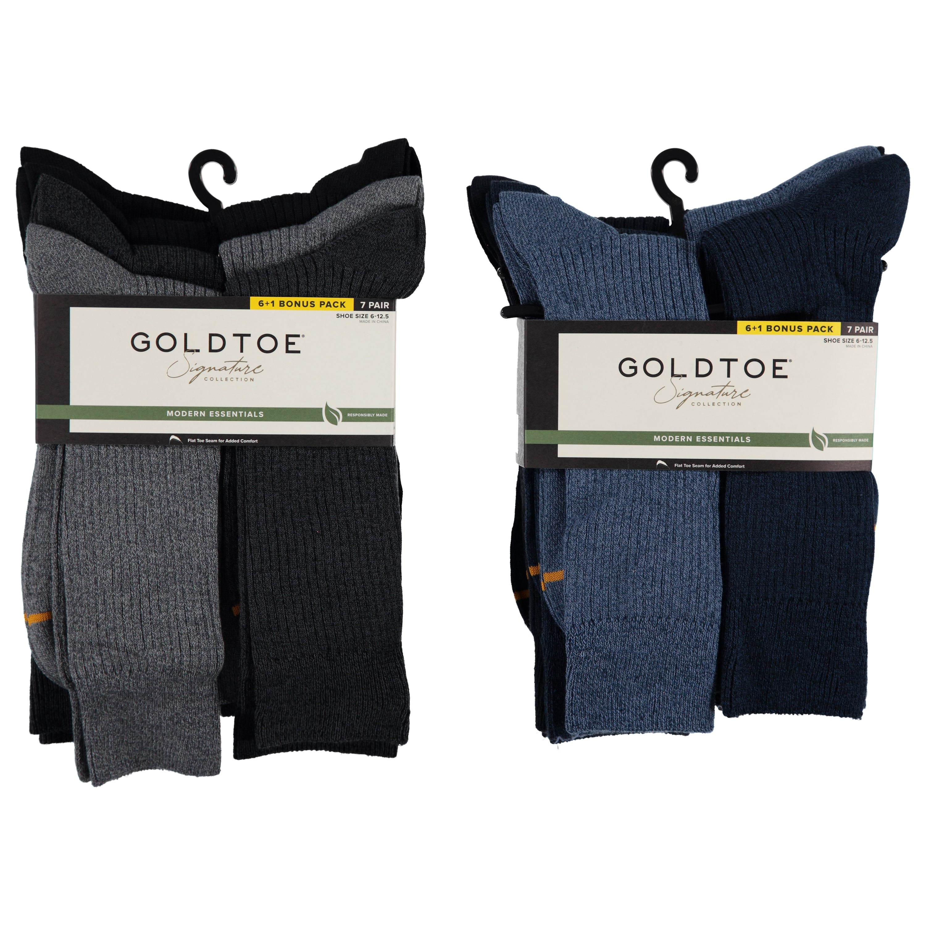 Gold Toe Mens Athletic Cushion Crew Sock - 7 pack, Black/White/Grey, 10-13 (GTMCR7)