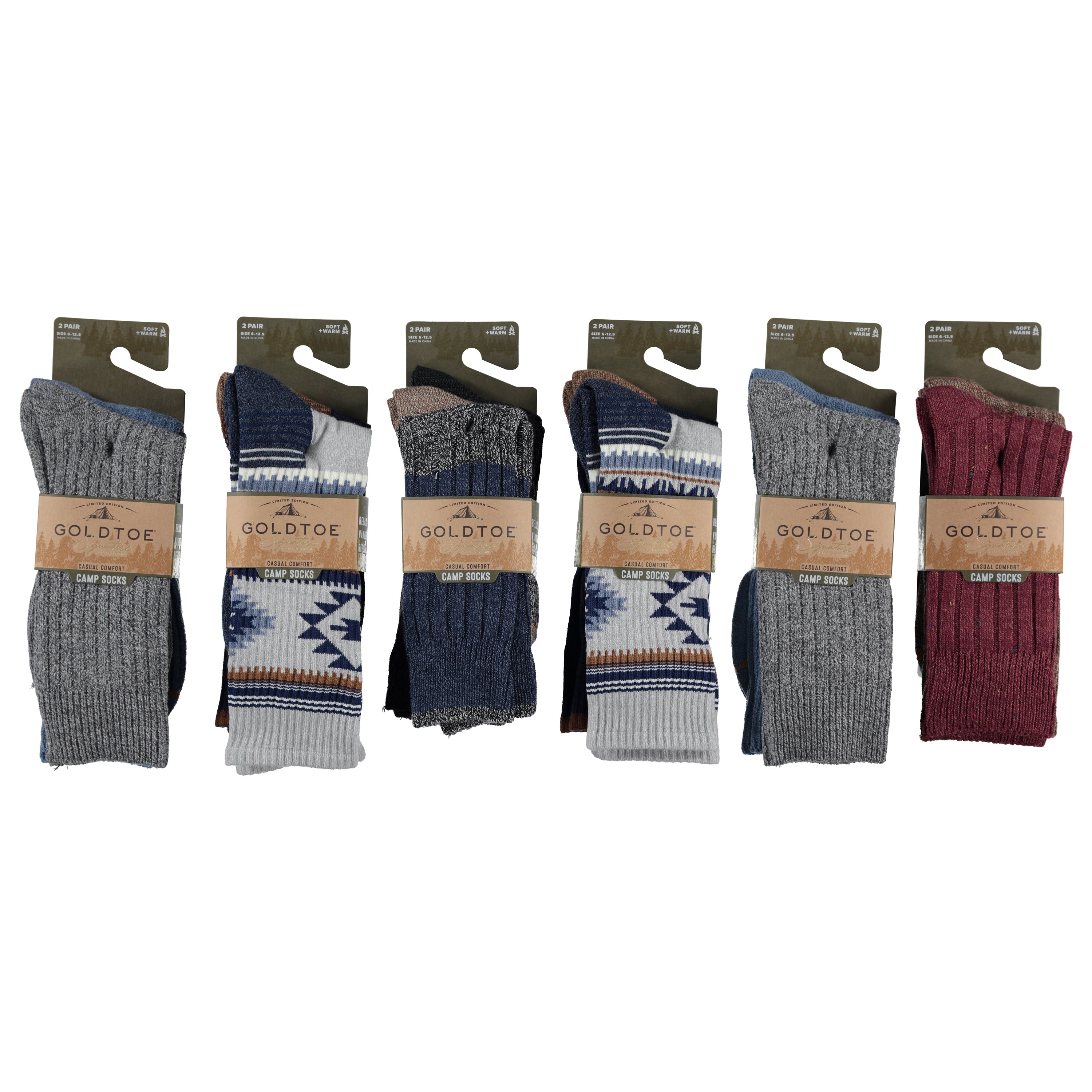 Gold Toe 2 Pack Outdoor Camp Crew Socks (GTMCS2)