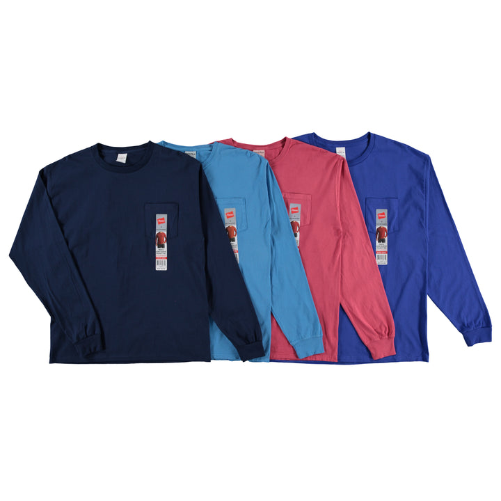 Hanes Mens Long Sleeve Tees 1st Quality - Assorted Colors, Sizes S-2XL (H119LS-5286P)