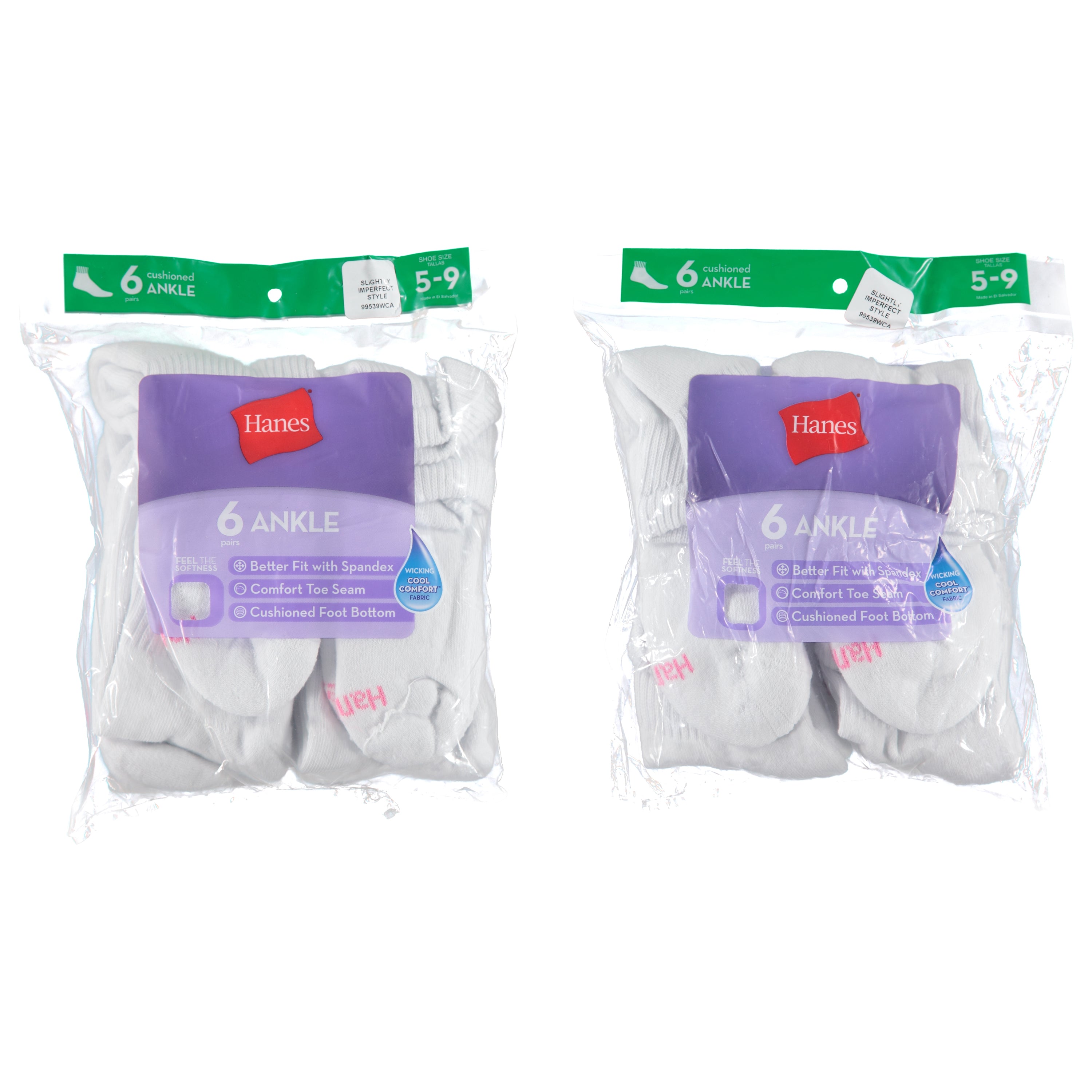 Hanes Ladies 6 Pack Quarter Cushion Sock - Assorted Colors & Sizes 9-11 (H9539WCA)