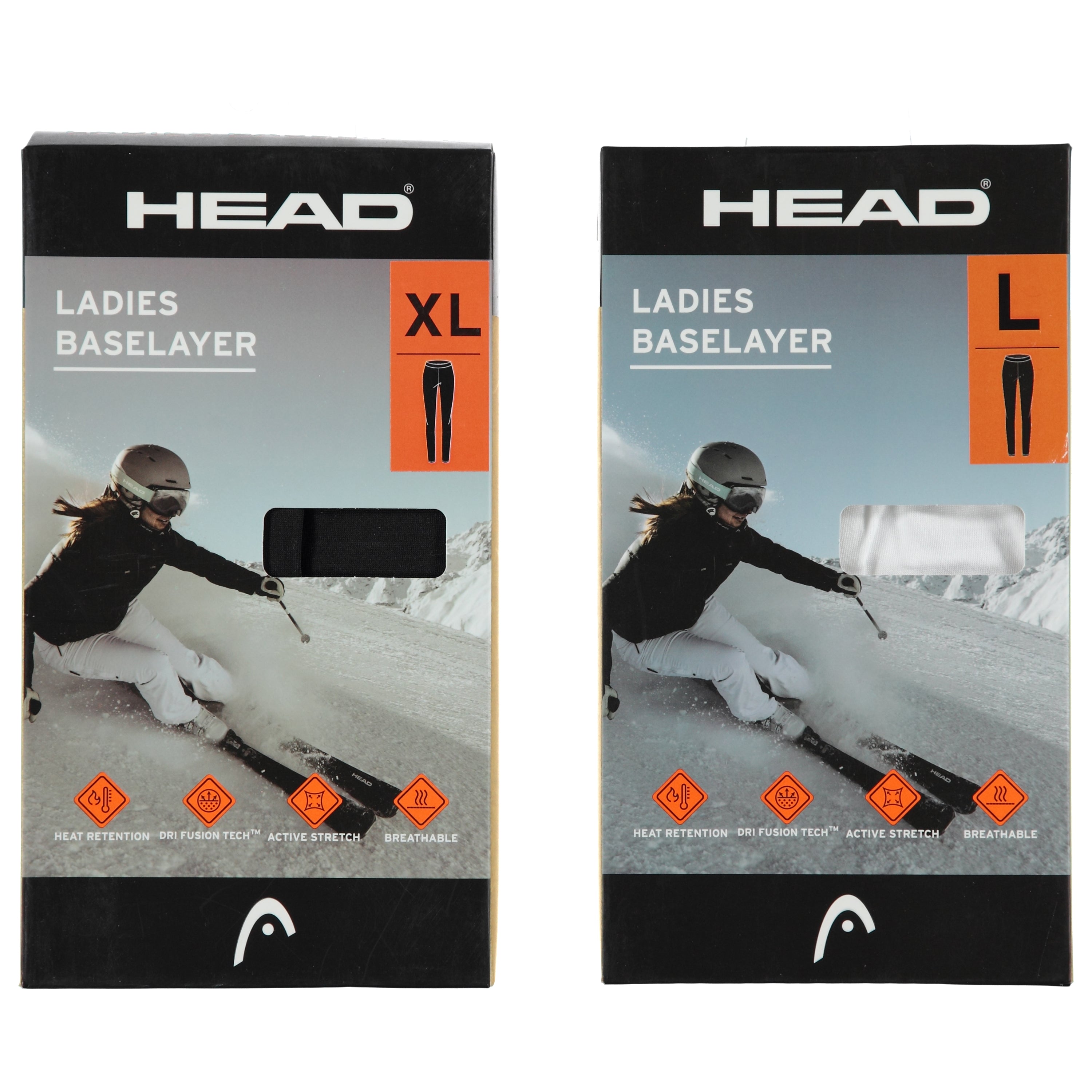 Head Ladies Brushed Base Layer Pants in Box, Sizes S-XL, Assorted Colors and Sizes (HDL2153)