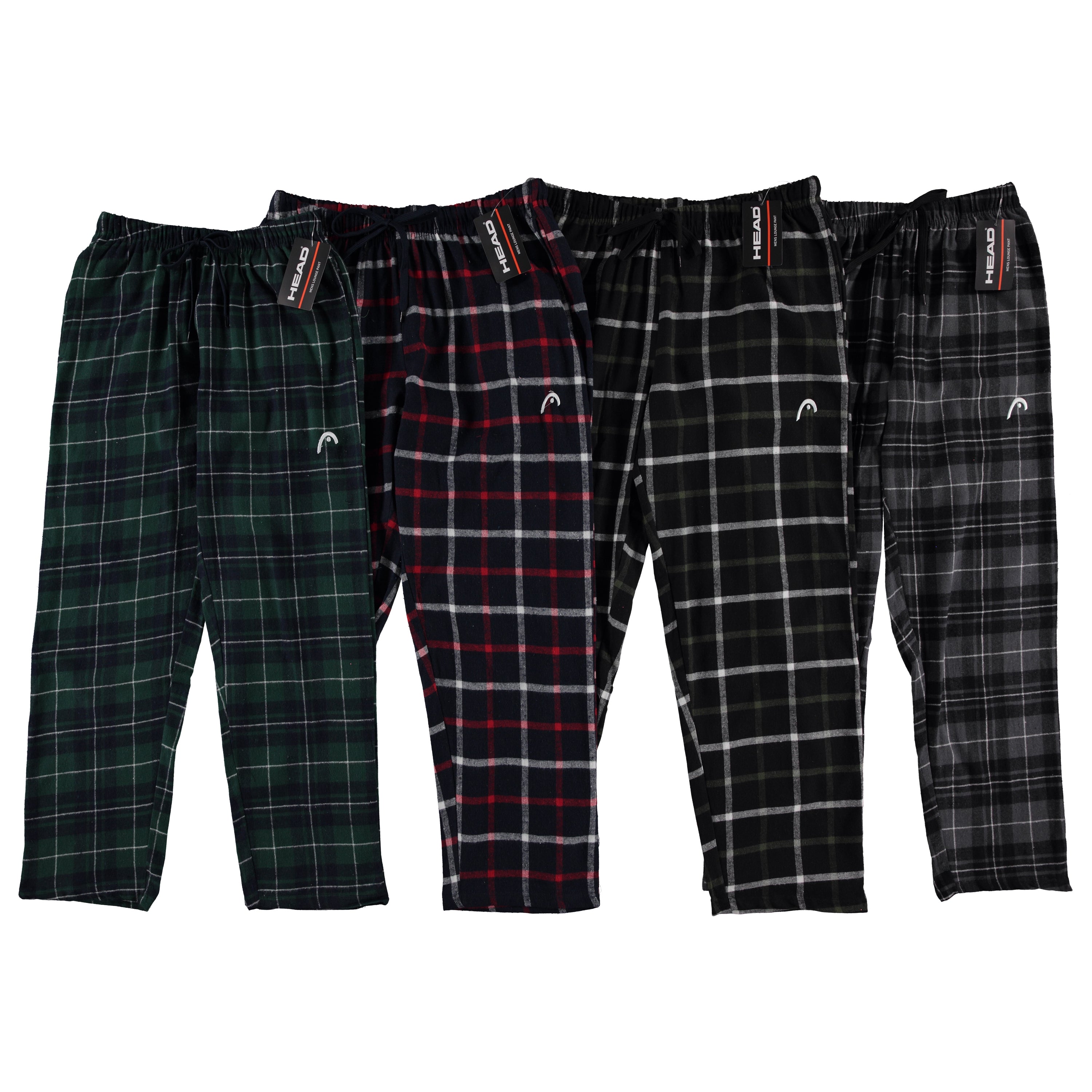 Head Mens Flannel Brushed Pant - 2 pack, Assorted Designs & Sizes (HDM2199)