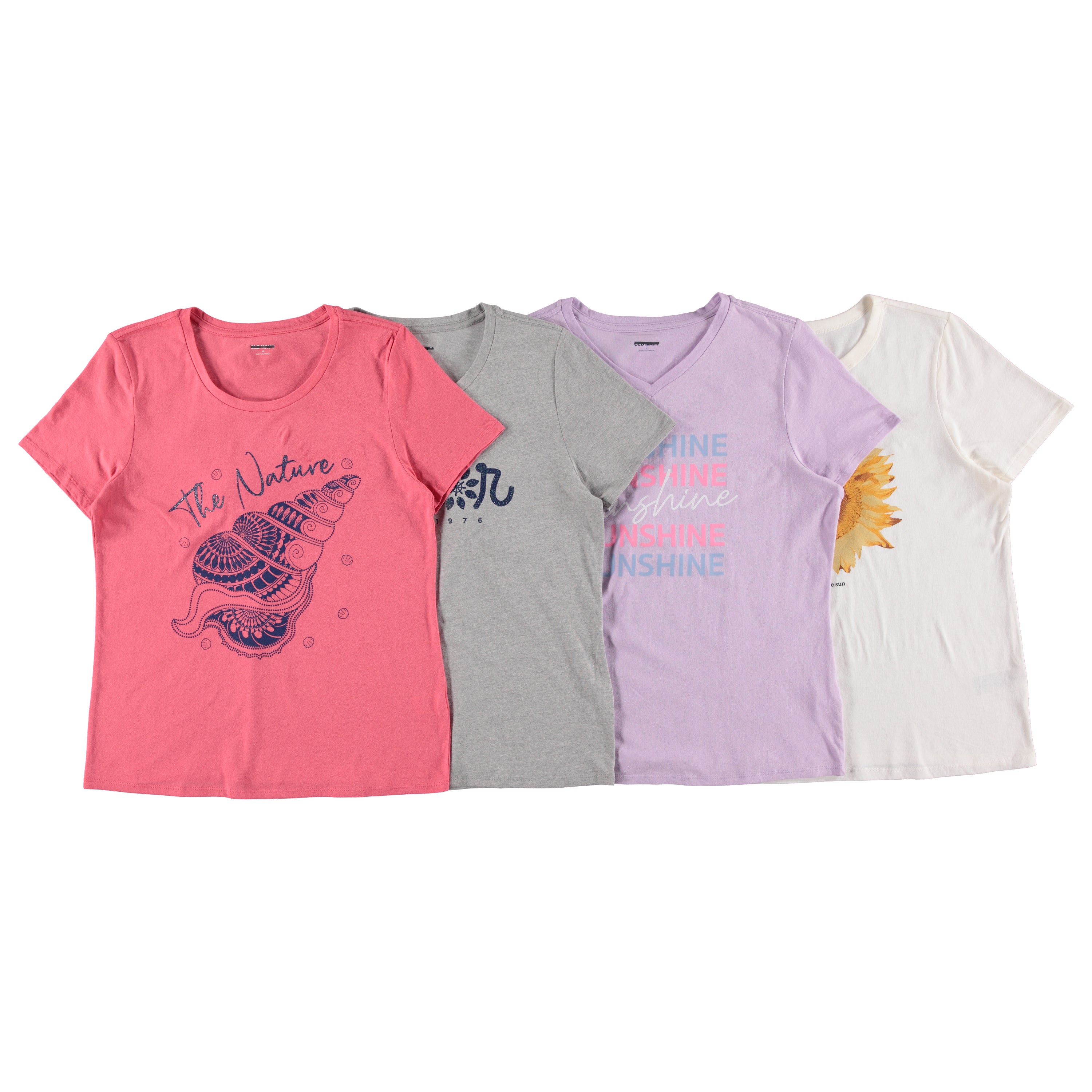 Old Navy Ladies Short Sleeve Graphic Crew Neck Tee - Assorted Colors & Sizes S-2XL (JC106)