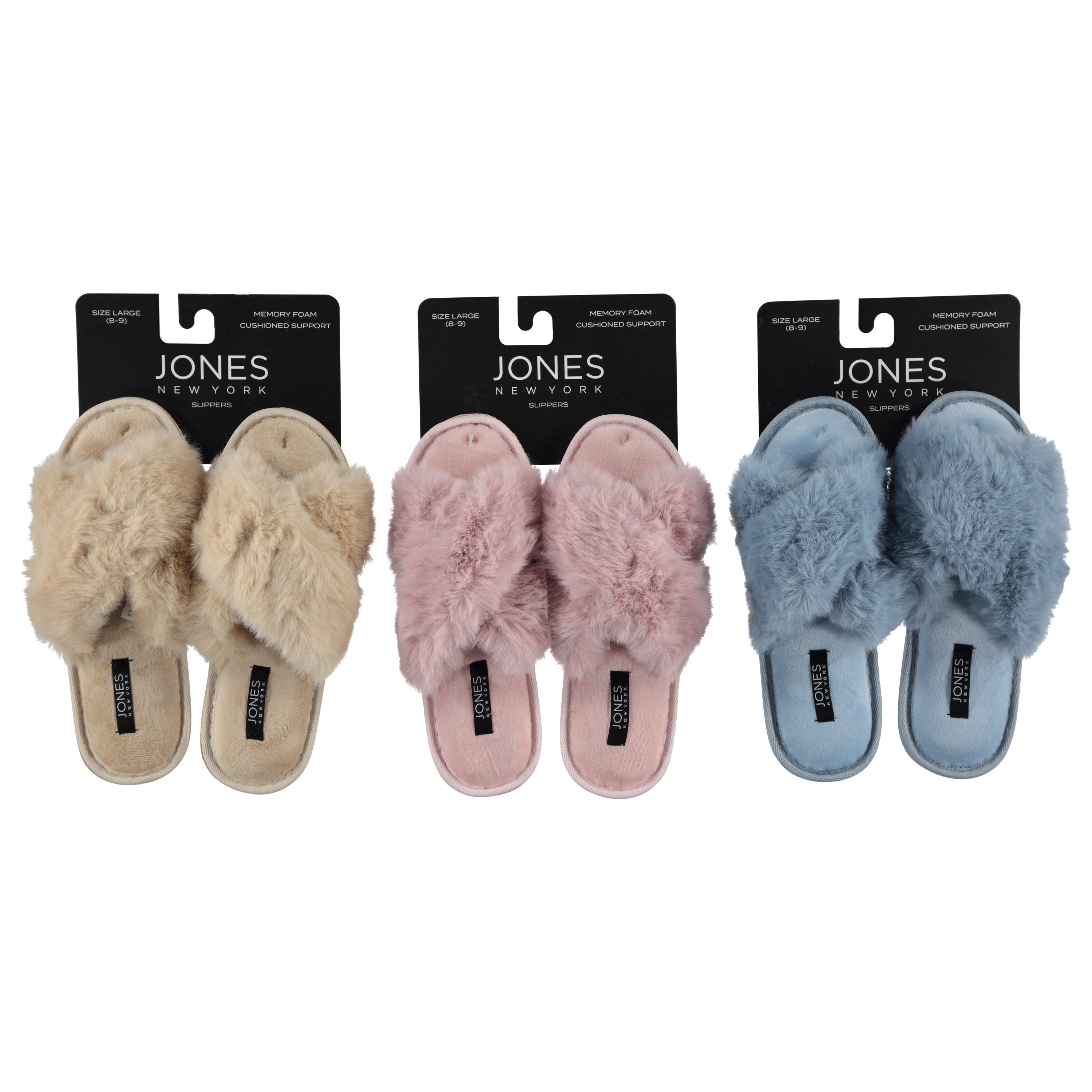 Jones New York Womenfur X Band Bedroom Slippers - On Header Card (JNLS5-FX)