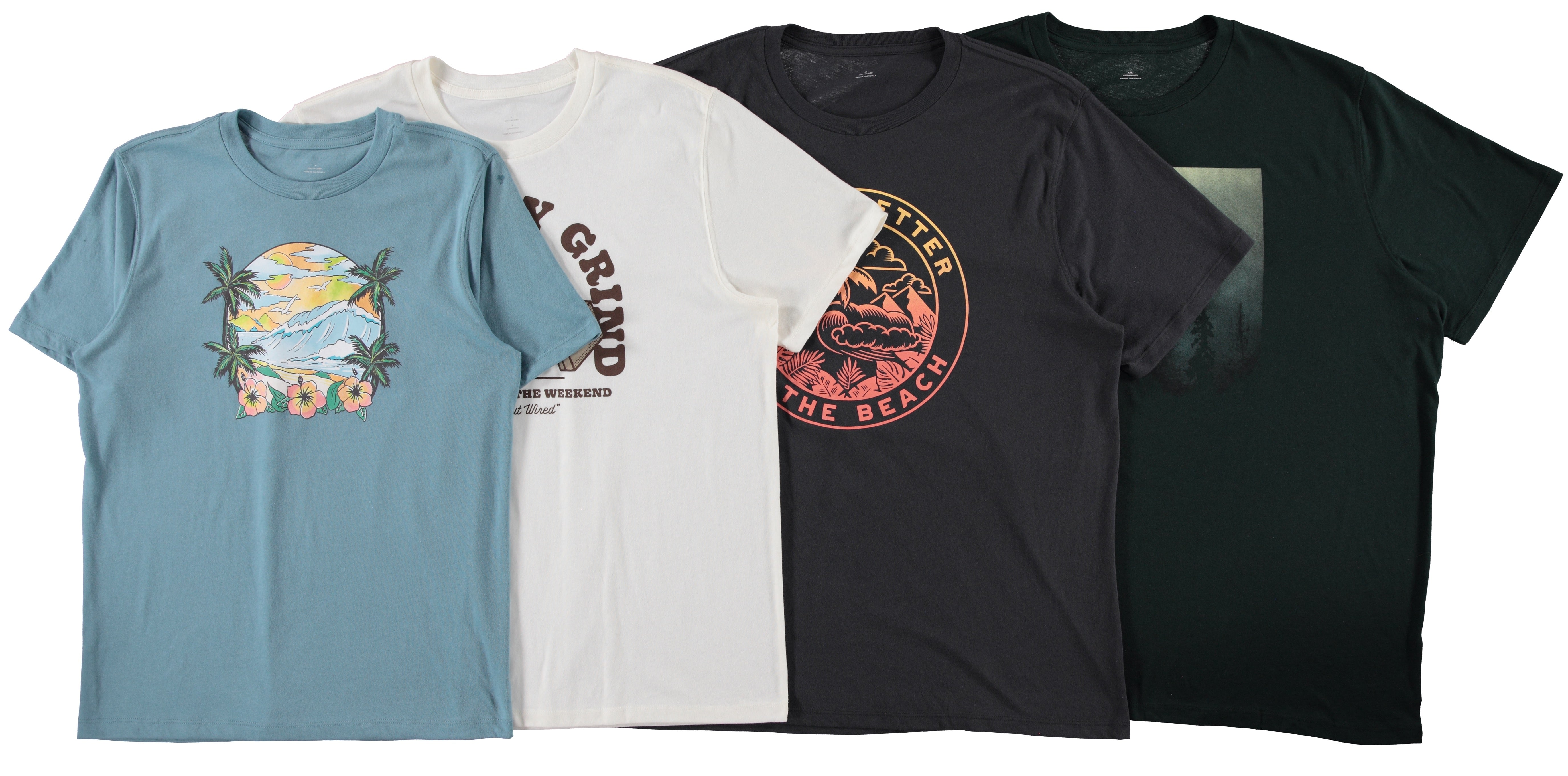 Men's Printed Cotton Knit Short Sleeve Tee, Assorted Designs and Sizes (JONMB)