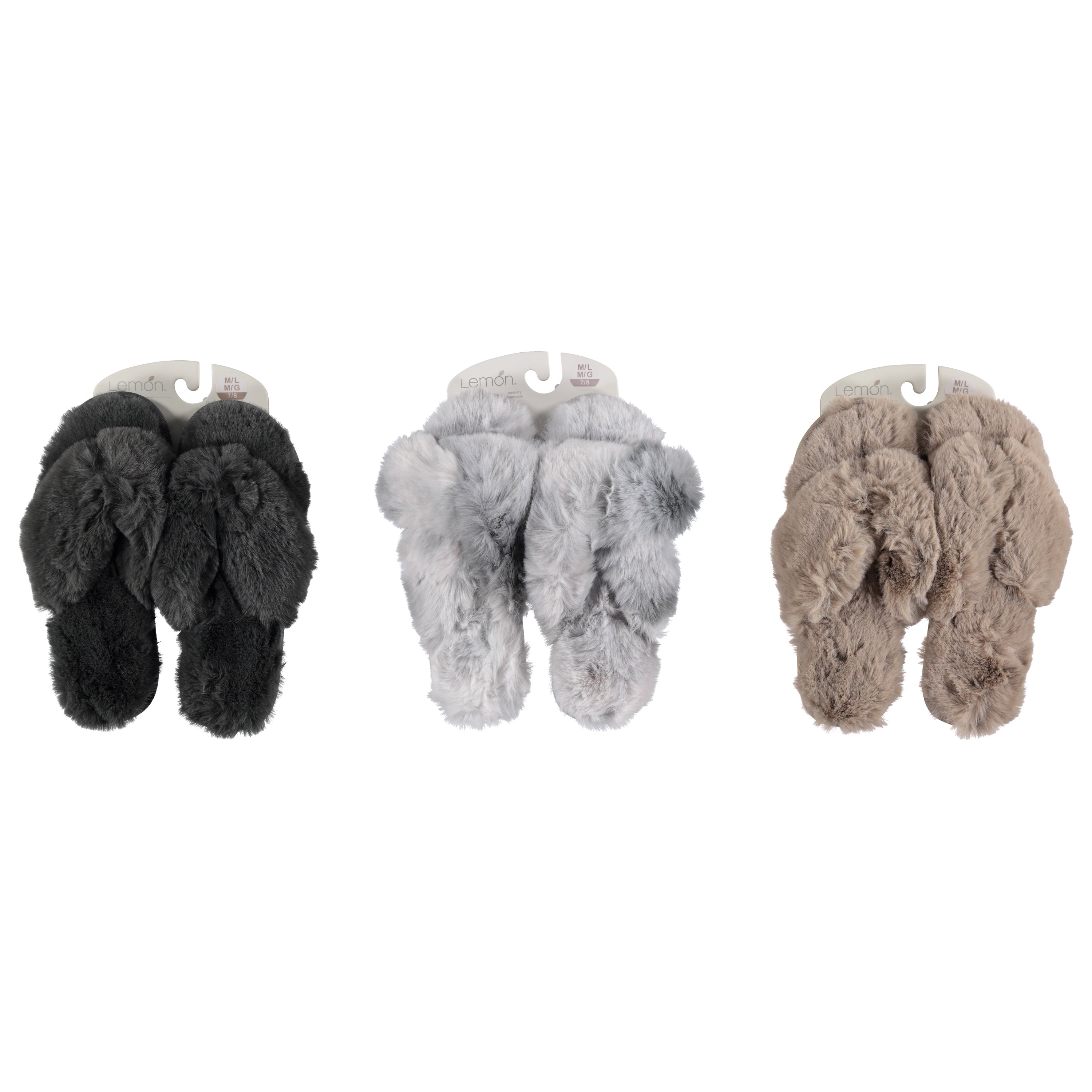 Lemon Women Fur V Bedroom Slippers - On Header Card (L9108)