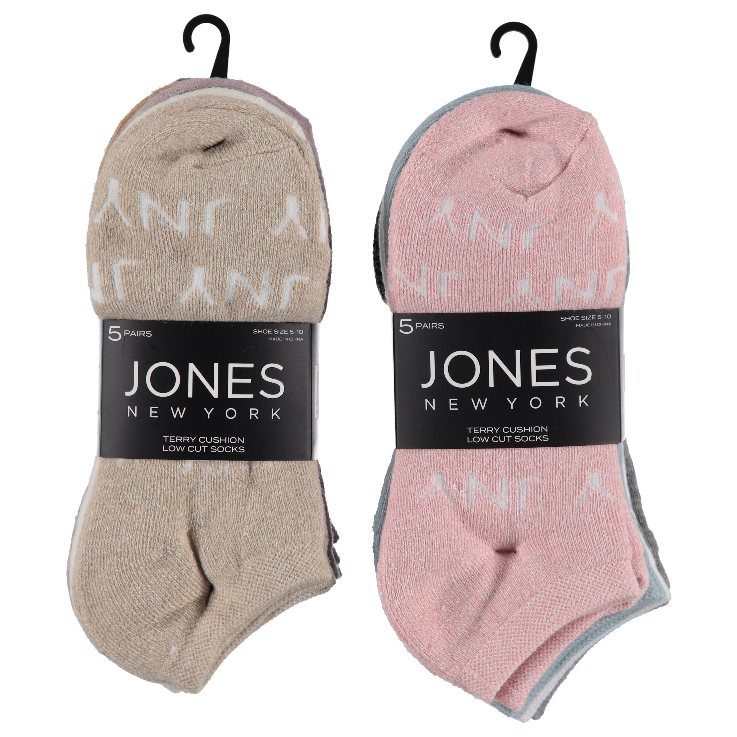 Jones New York Ladies 5 Pack Full Cushion No Show Socks (LJN2861-5)