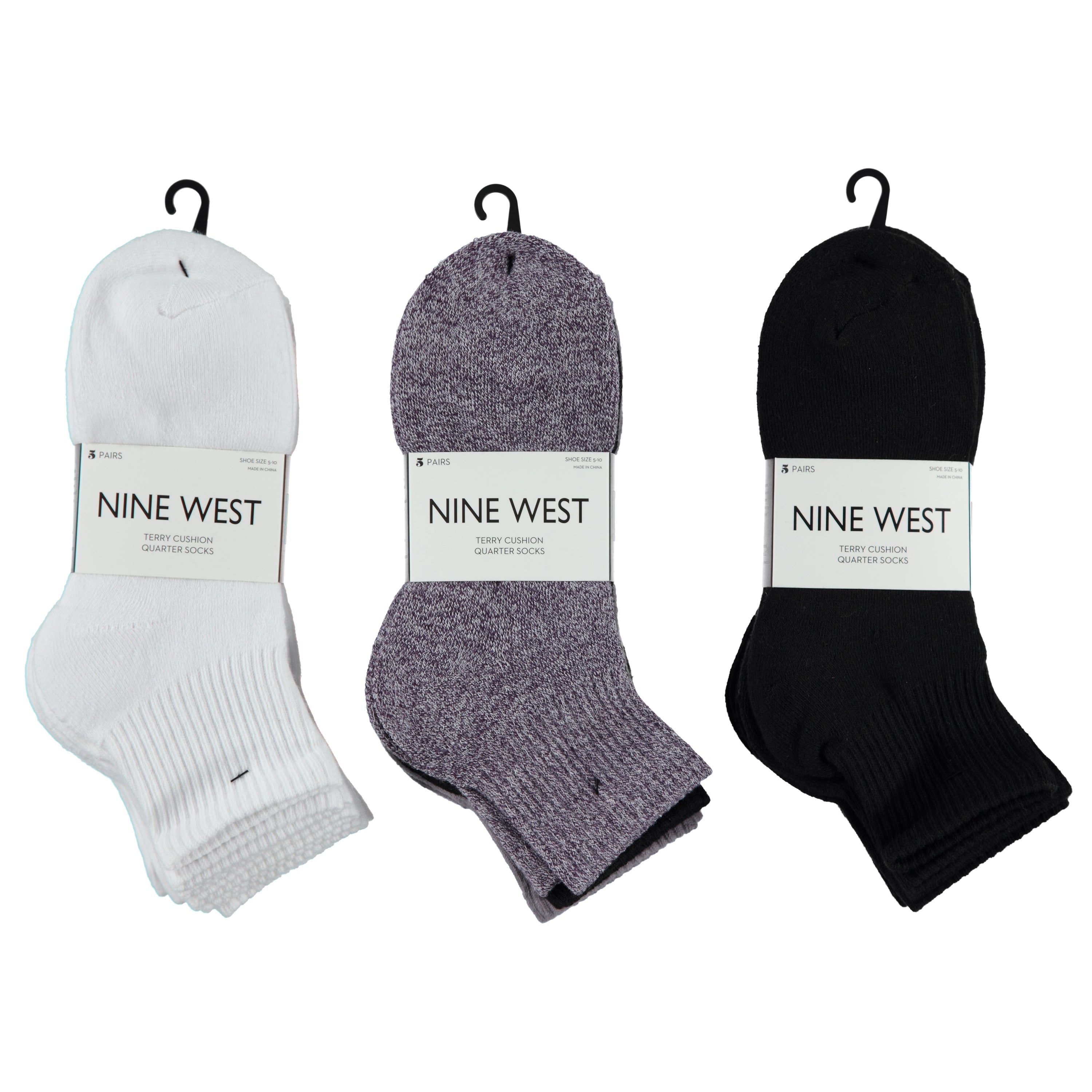 Nine West Ladies 5 Pack Full Cushion Quarter Socks (LNW2520-5)
