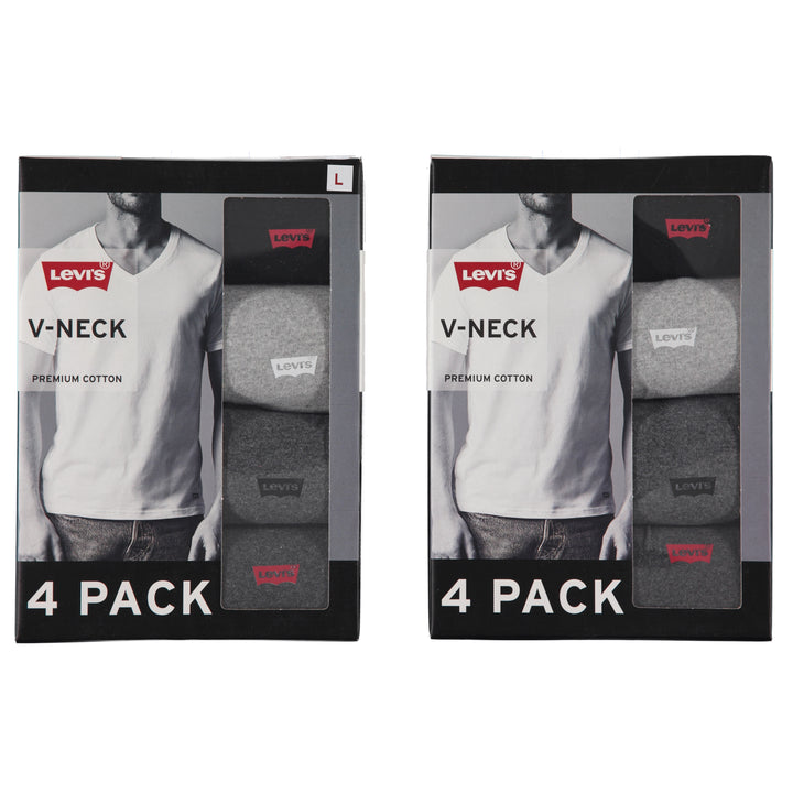 Levi's Men's 4-Pack Colored Cotton V-Neck Undershirts, Assorted Sizes (LV155-4C)