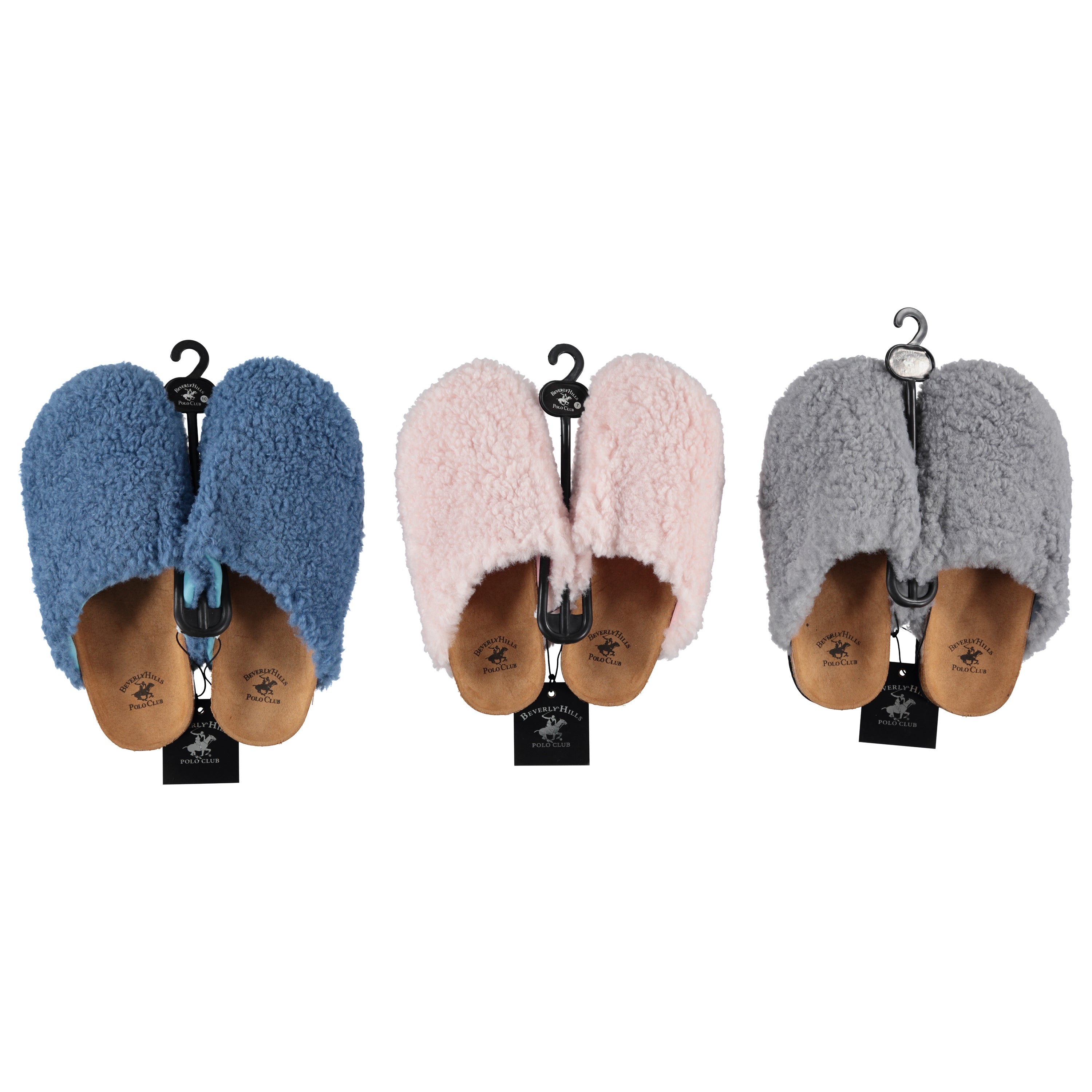 BH Polo Women Cork Slide with Full Fuzzy Top - Assorted Colors & Sizes 6-11 to Case (MAIDEN)