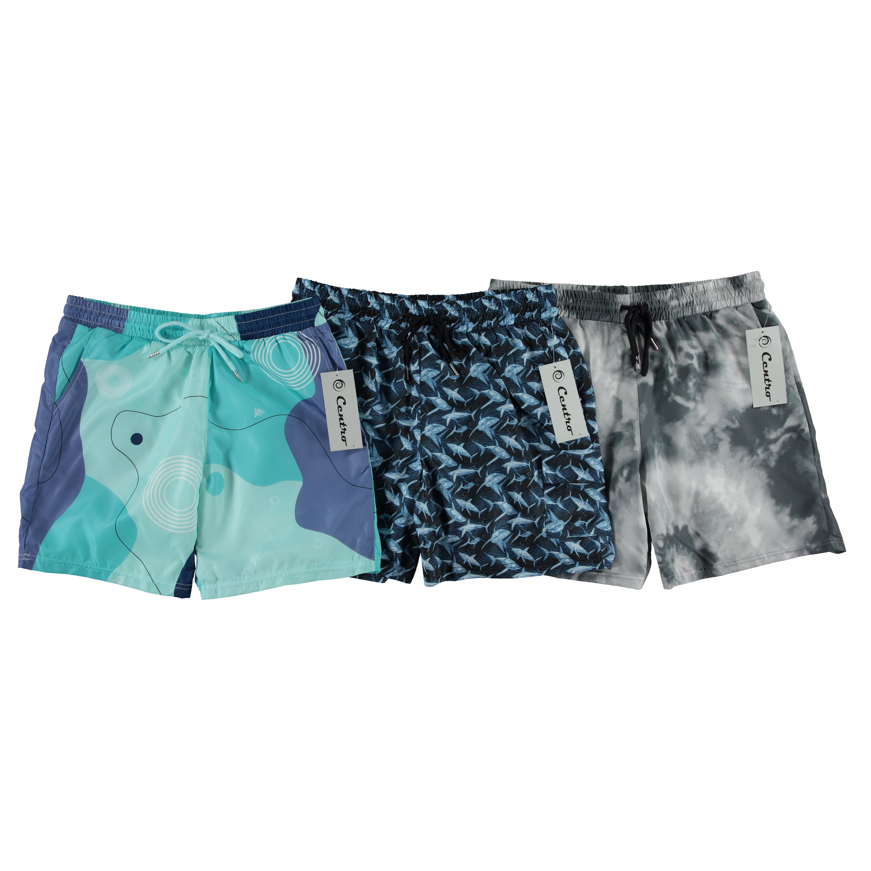 Swimsuits Mens 3 Pocket Prints Microfiber - Assorted Prints & Sizes To Carton (MS1003)