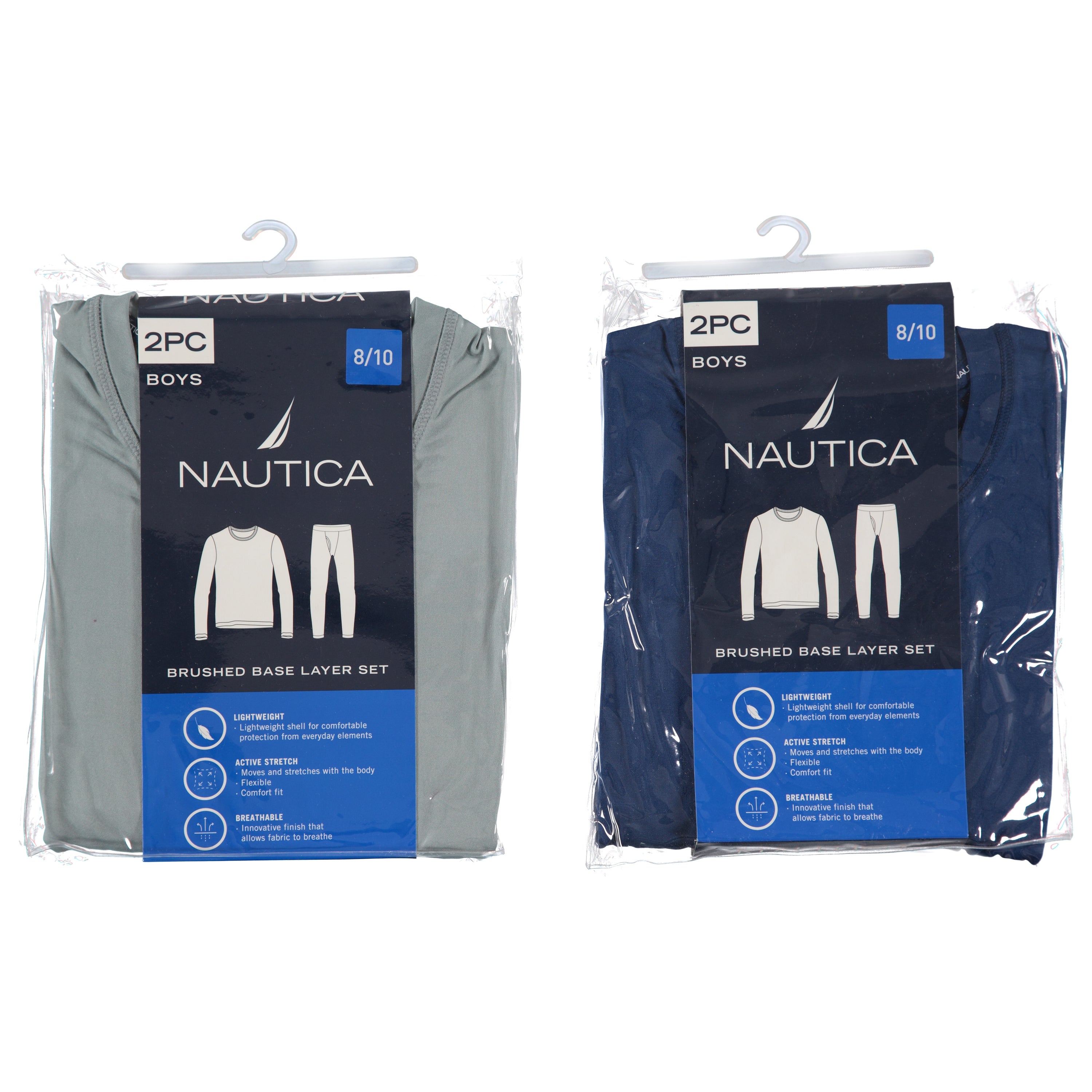 Nautica Boys 2-Piece Brushed Base Layer Sets, Assorted Colors and Sizes (NAB4322B)