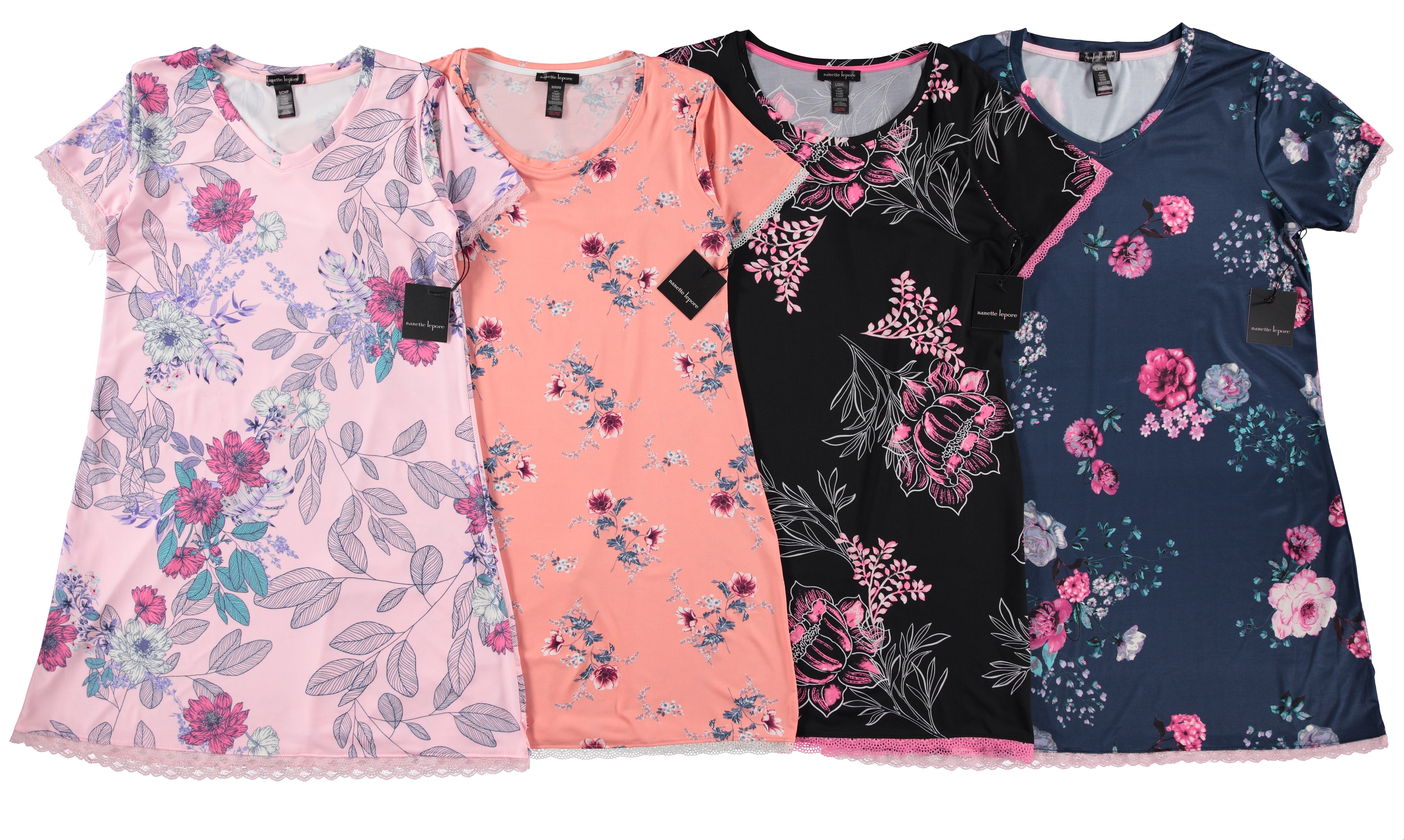 Nanette Lepore Ladies Novel Print Super Soft Short Sleeve Nightshirt, Sizes S-XL (NL5007Y)