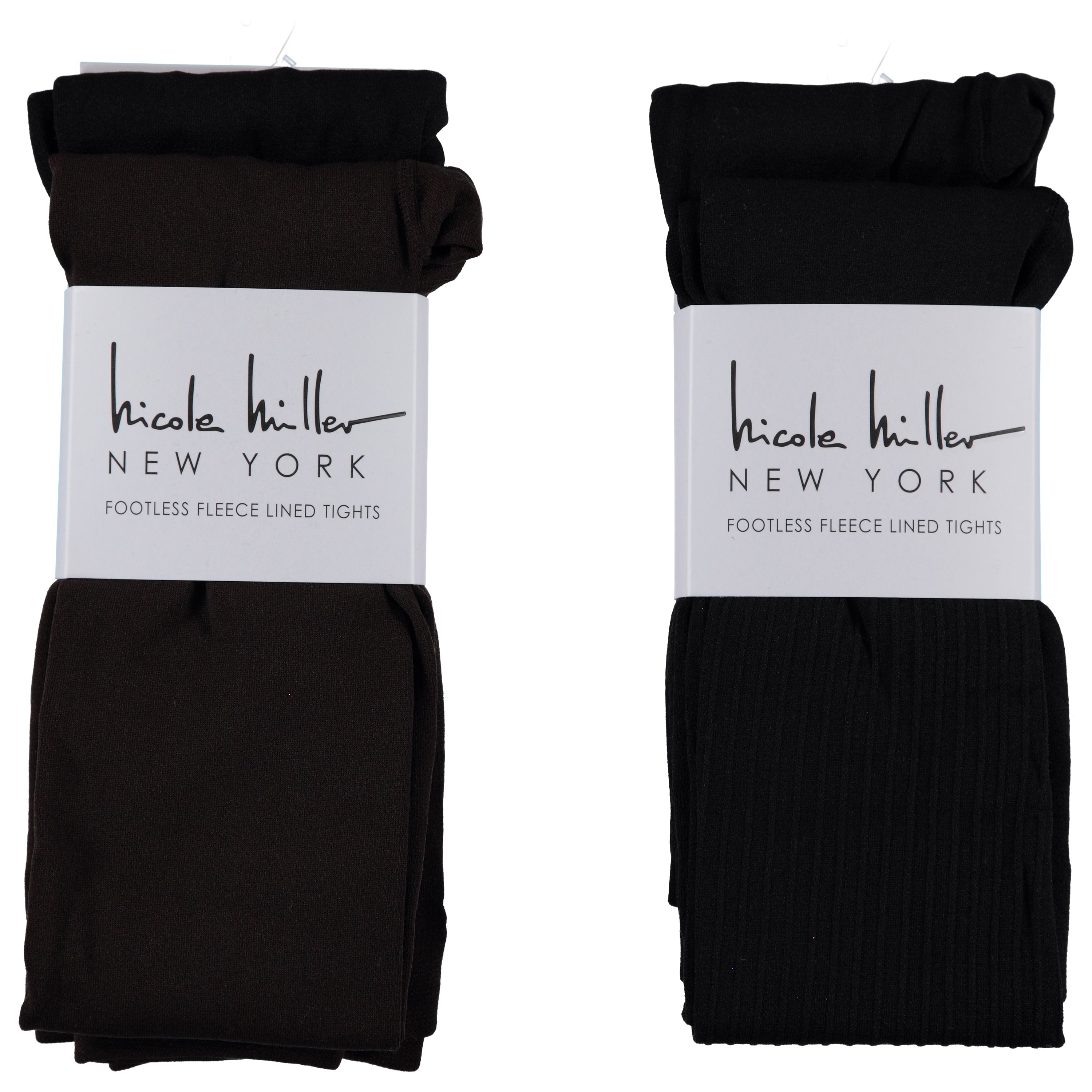 Nichole Miller Ladies Fleece Tights - 2 pack, Assorted Colors & Sizes (NML4682-2)