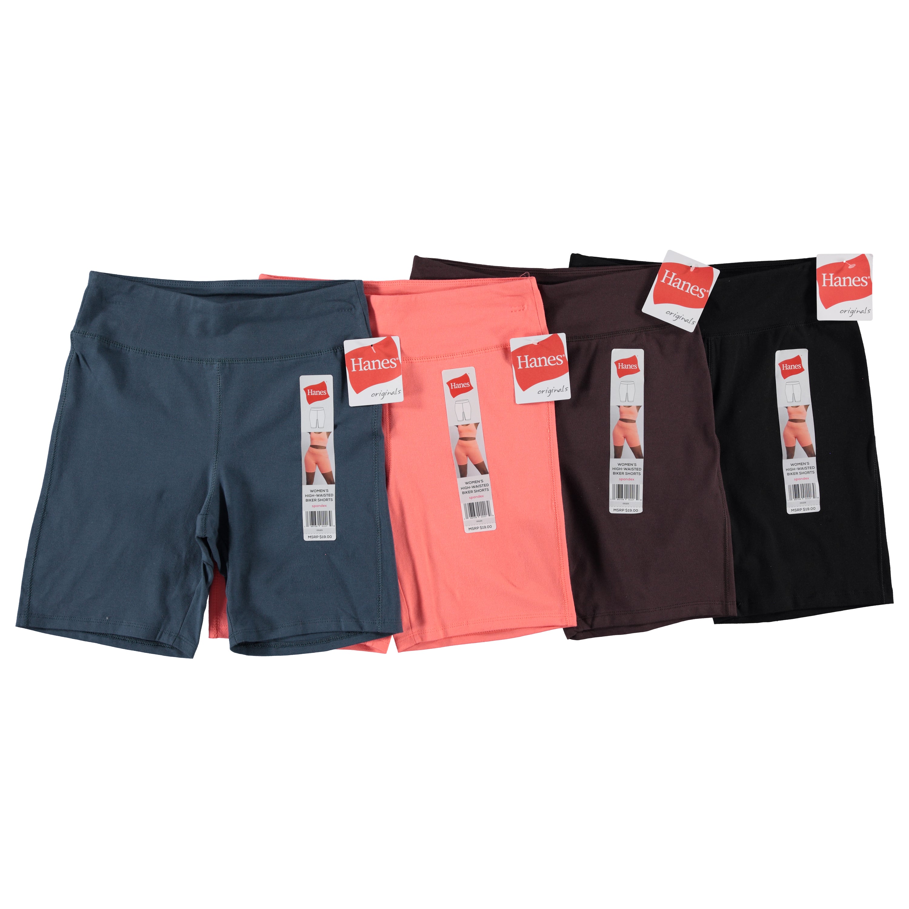 Hanes Women's Spandex Biker Shorts - Assorted Sizes & Colors XS-2XL to Case (OG123)