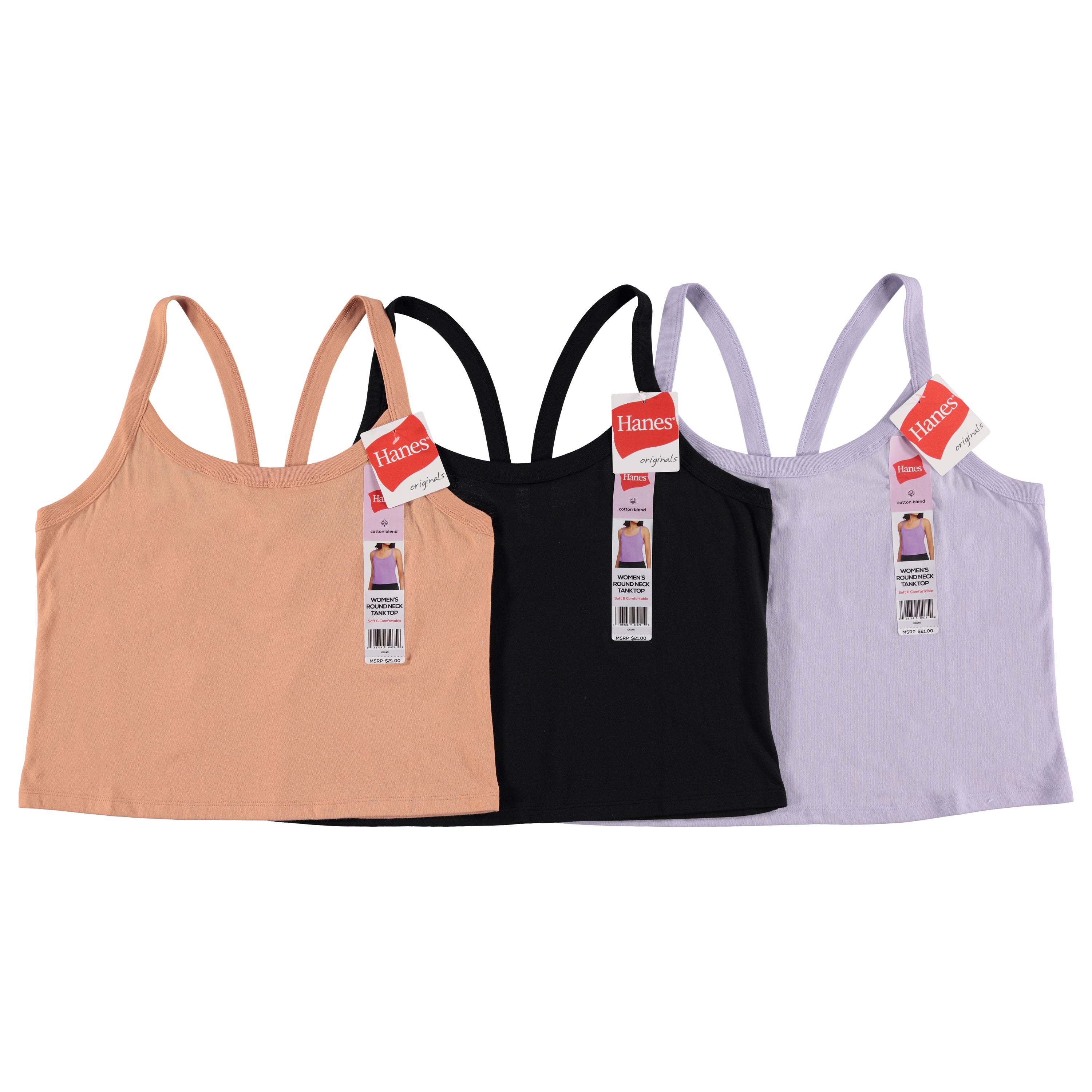 Hanes Women Soft Cotton Tank Tee - Assorted Colors & Sizes S-XL (OG145)