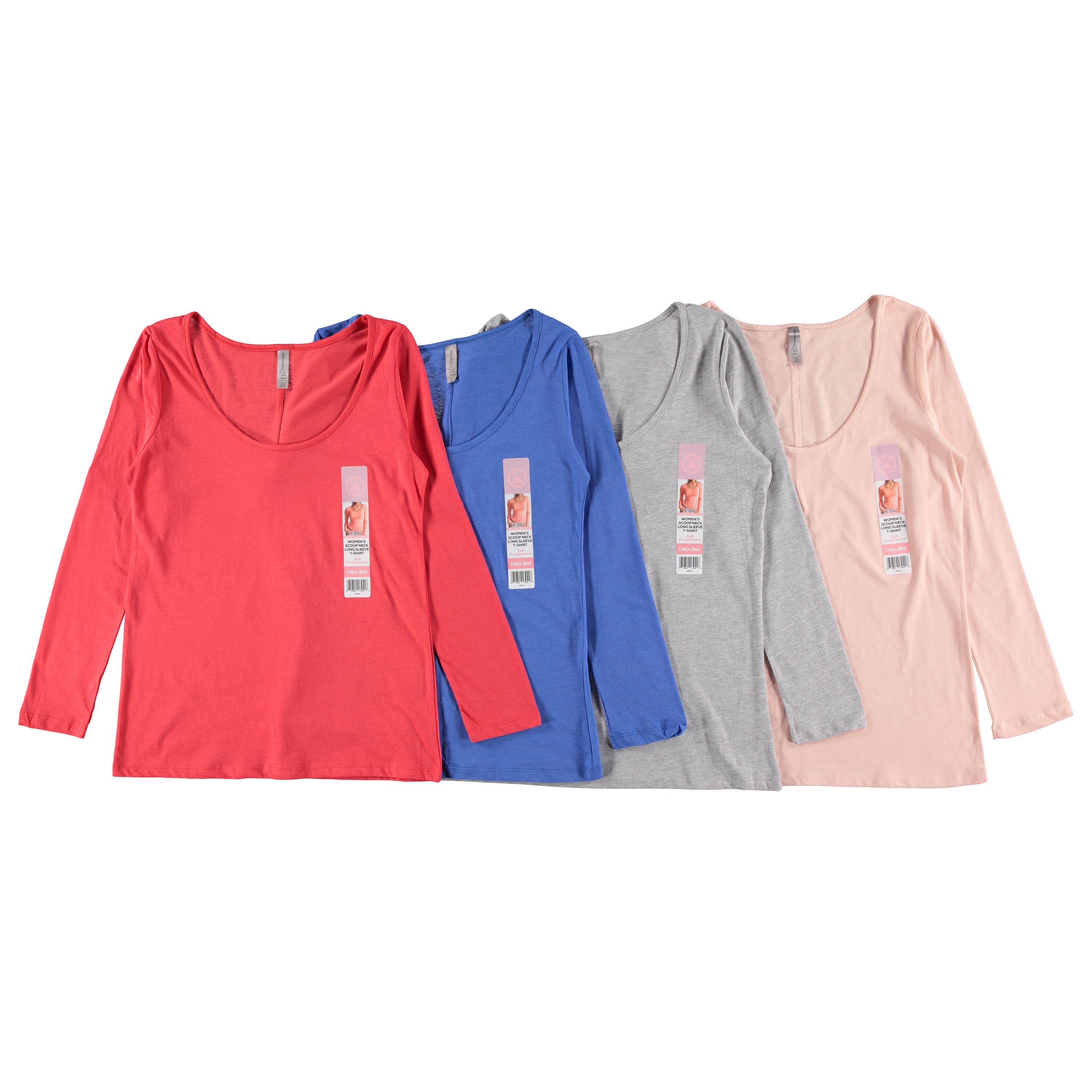Delta Women Long Sleeve Scoop Neck Tee - Assorted Colors S-2XL (P507C)