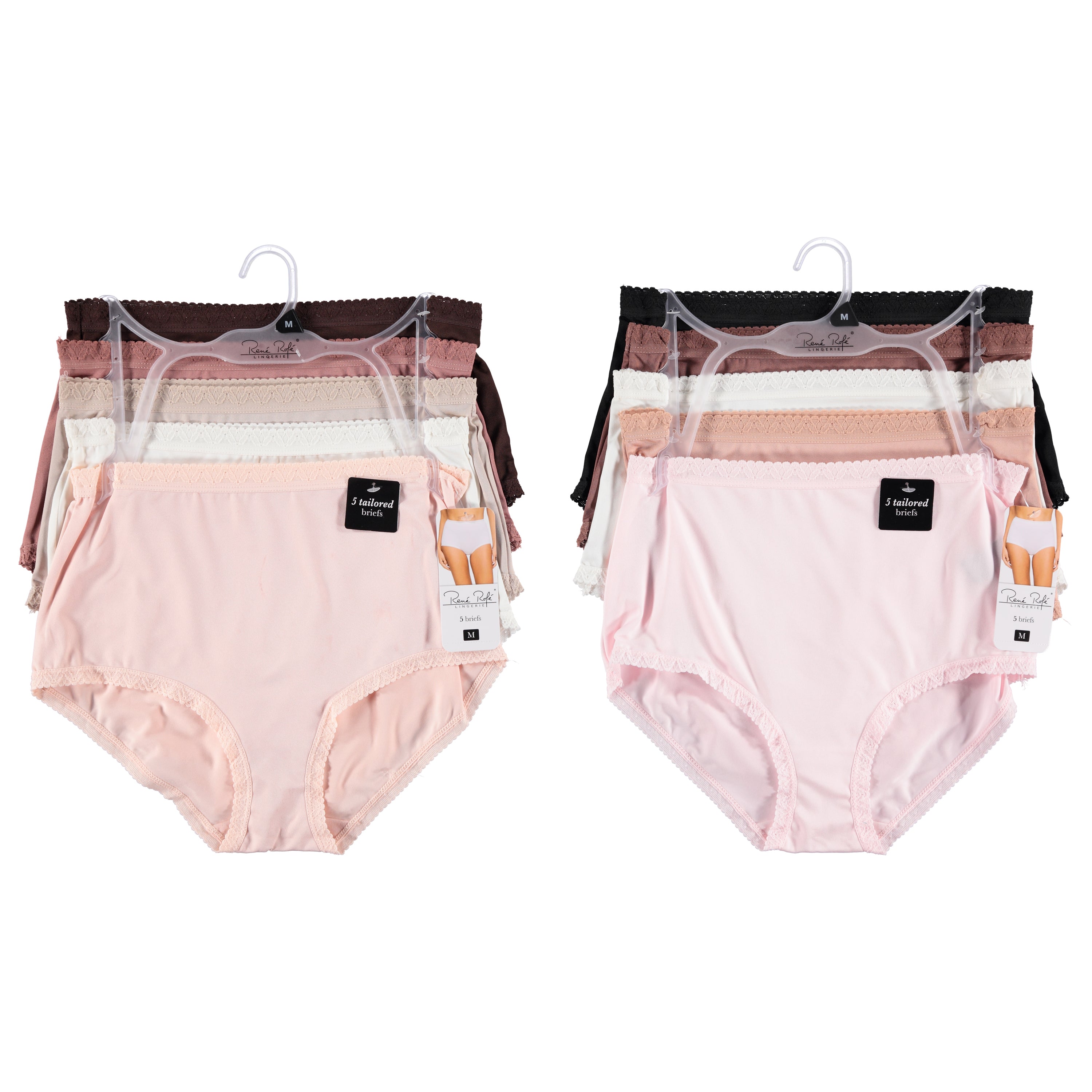 Rene Rofe Women Micro Brief 5 Pack - Assorted Styles & Colors (RRLBF5)