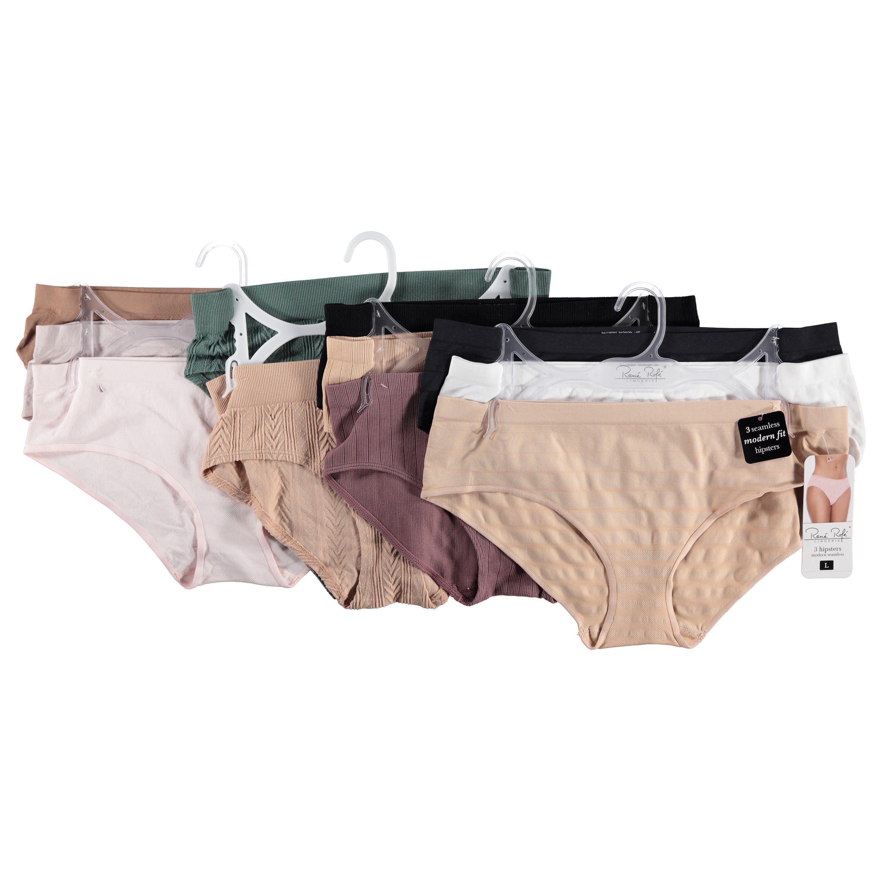 Rene Rofe Women 3 Pack Hipster - Assorted Styles & Colors (RRLHP3)