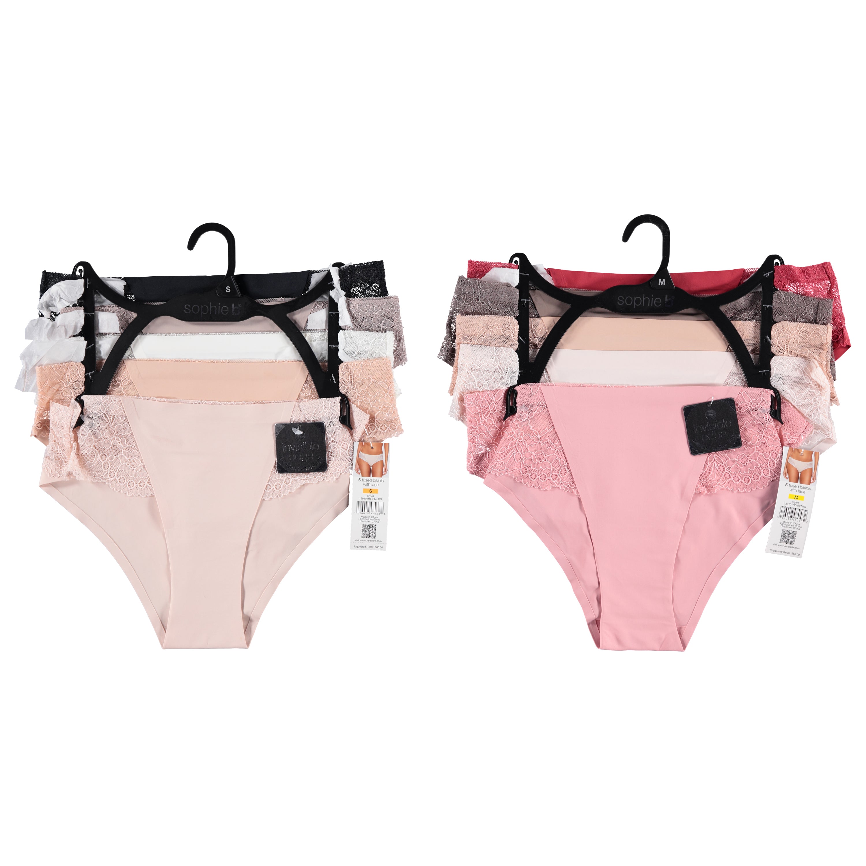 Sophie B Women Fused Lace Top Bikini 5 Pack - Assorted Styles & Colors (SBLLBK5)